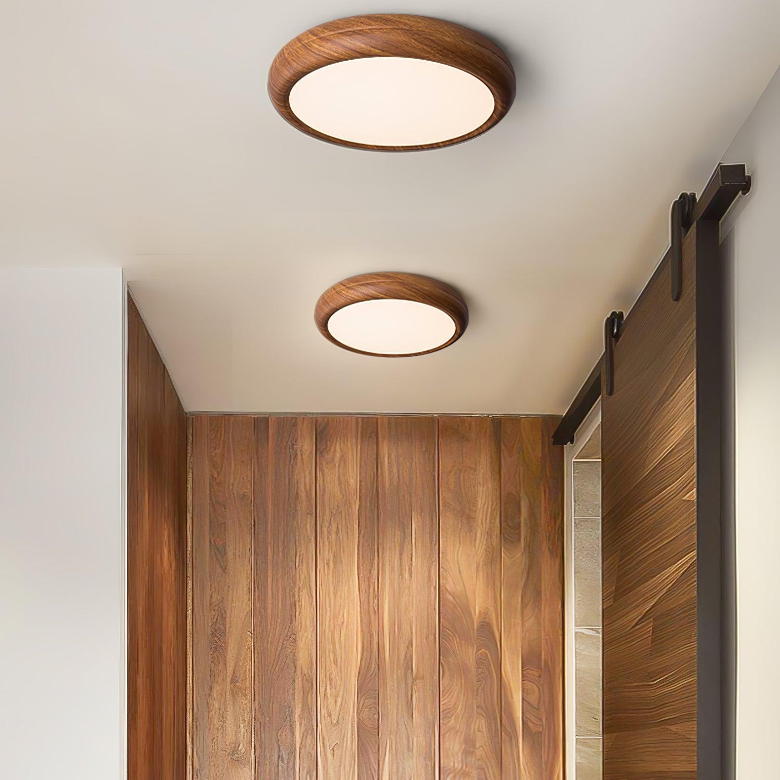 Wood Grain Round Ceiling Lamp - Blowlighting