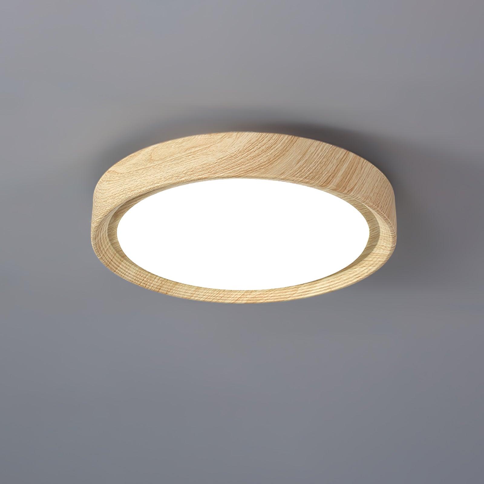 Wood Grain Round Ceiling Lamp - Blowlighting
