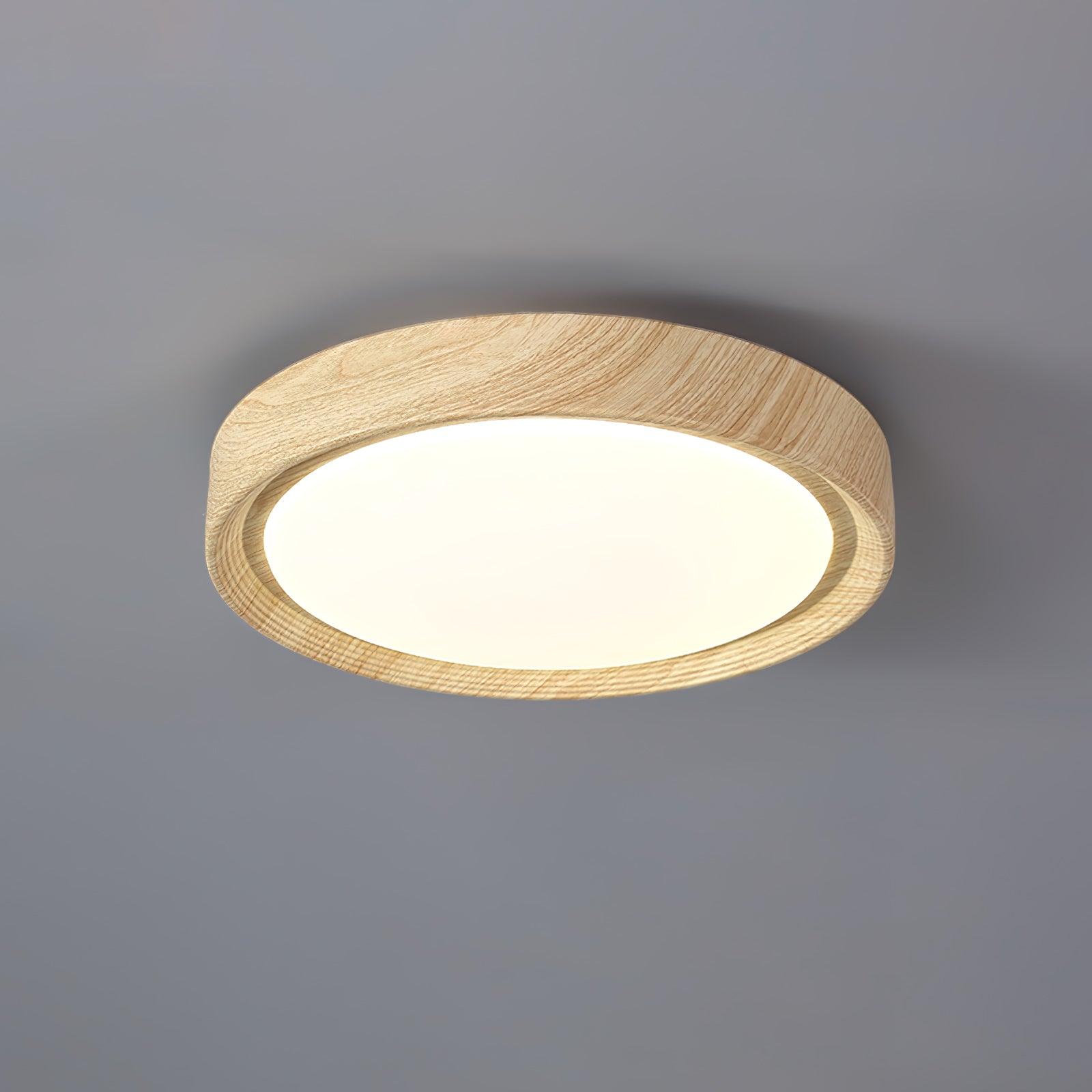 Wood Grain Round Ceiling Lamp - Blowlighting