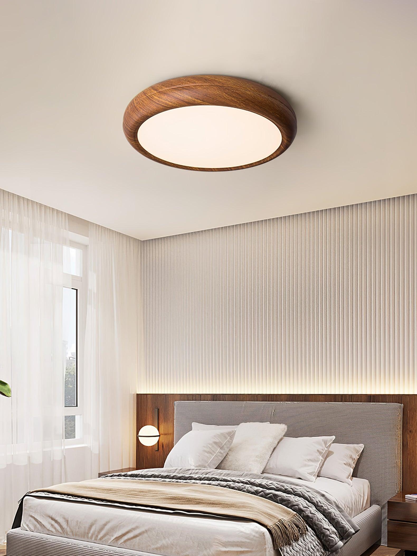 Wood Grain Round Ceiling Lamp - Blowlighting