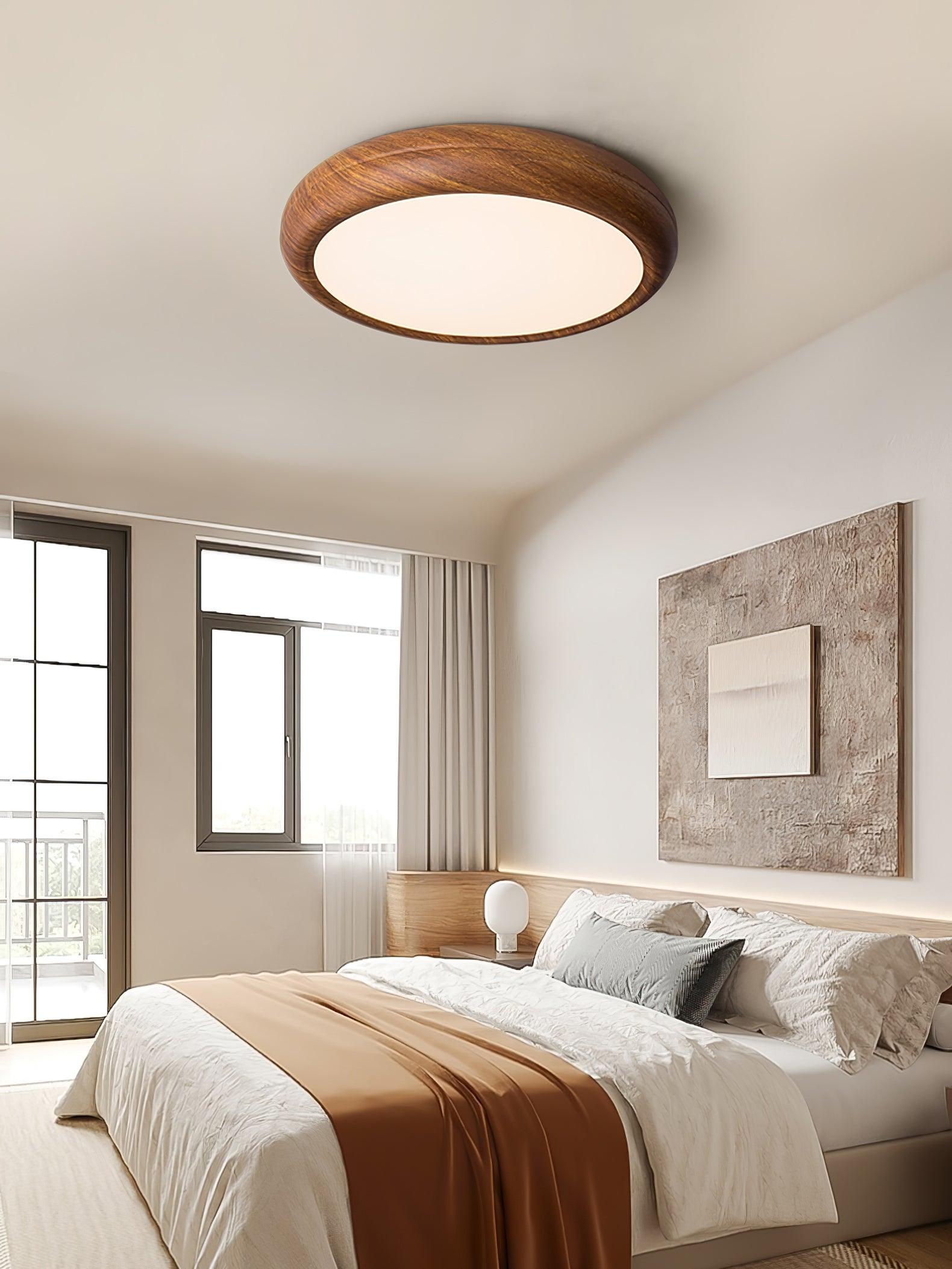 Wood Grain Round Ceiling Lamp - Blowlighting