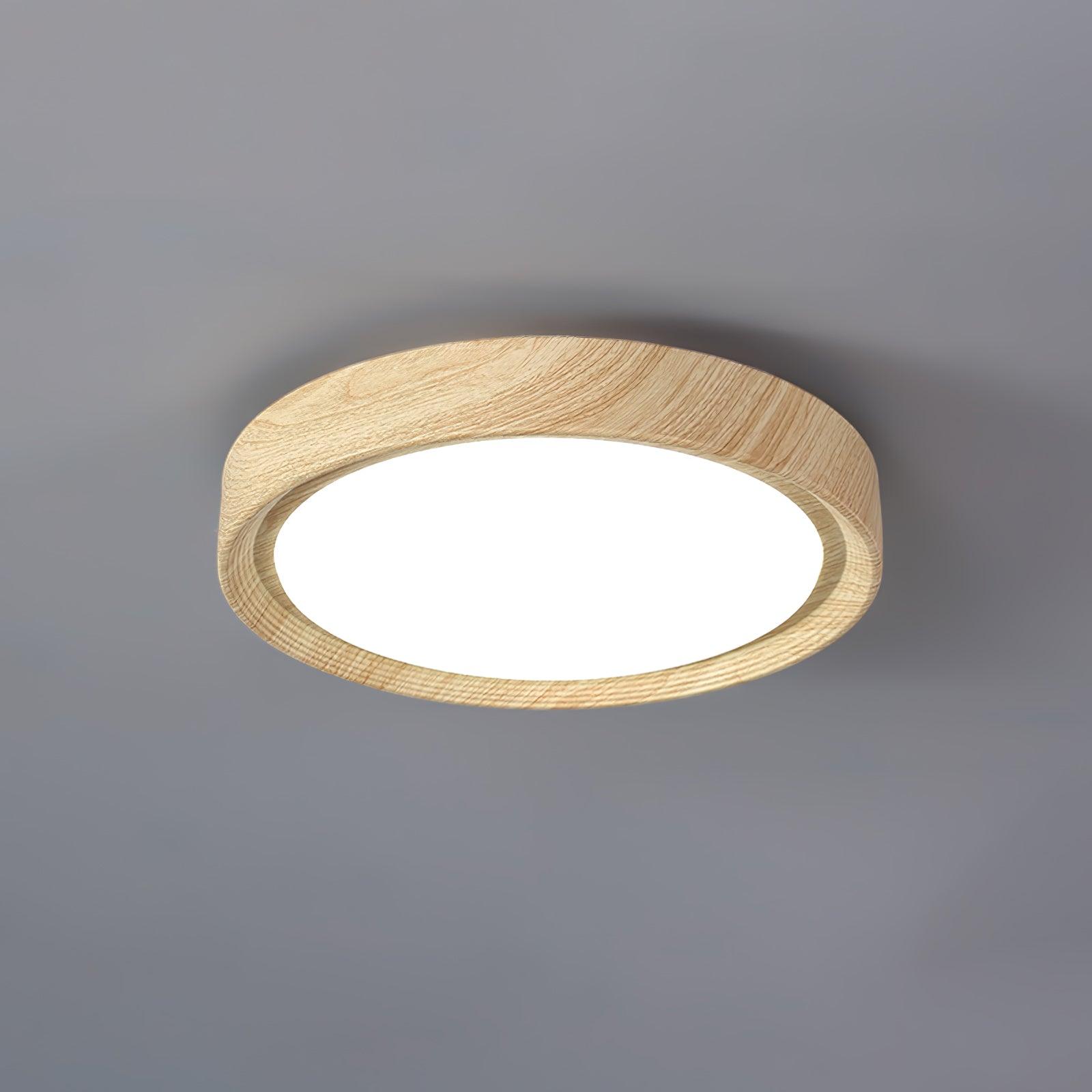 Wood Grain Round Ceiling Lamp - Blowlighting