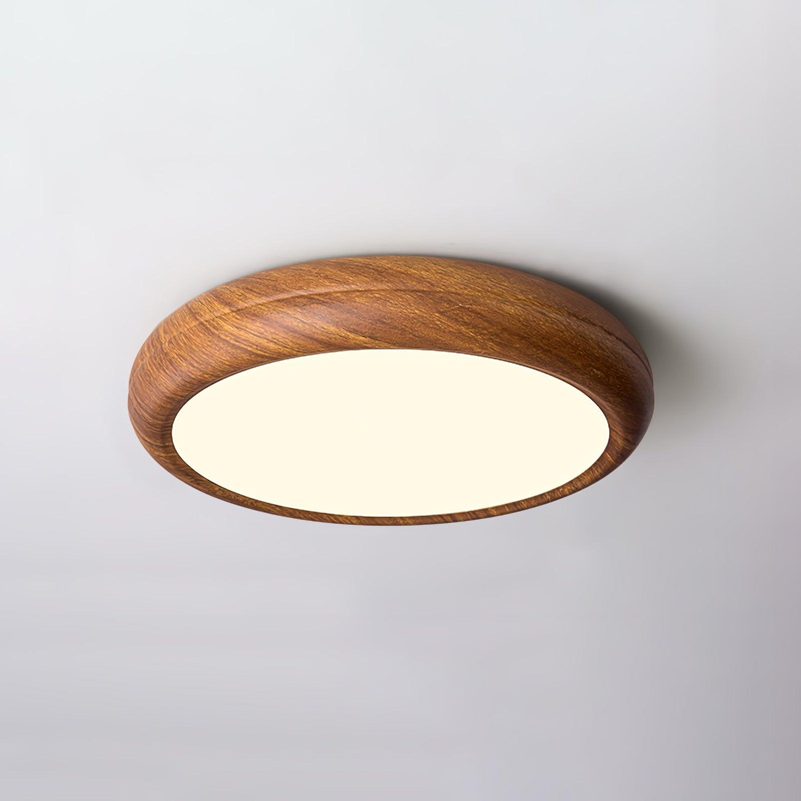 Wood Grain Round Ceiling Lamp - Blowlighting