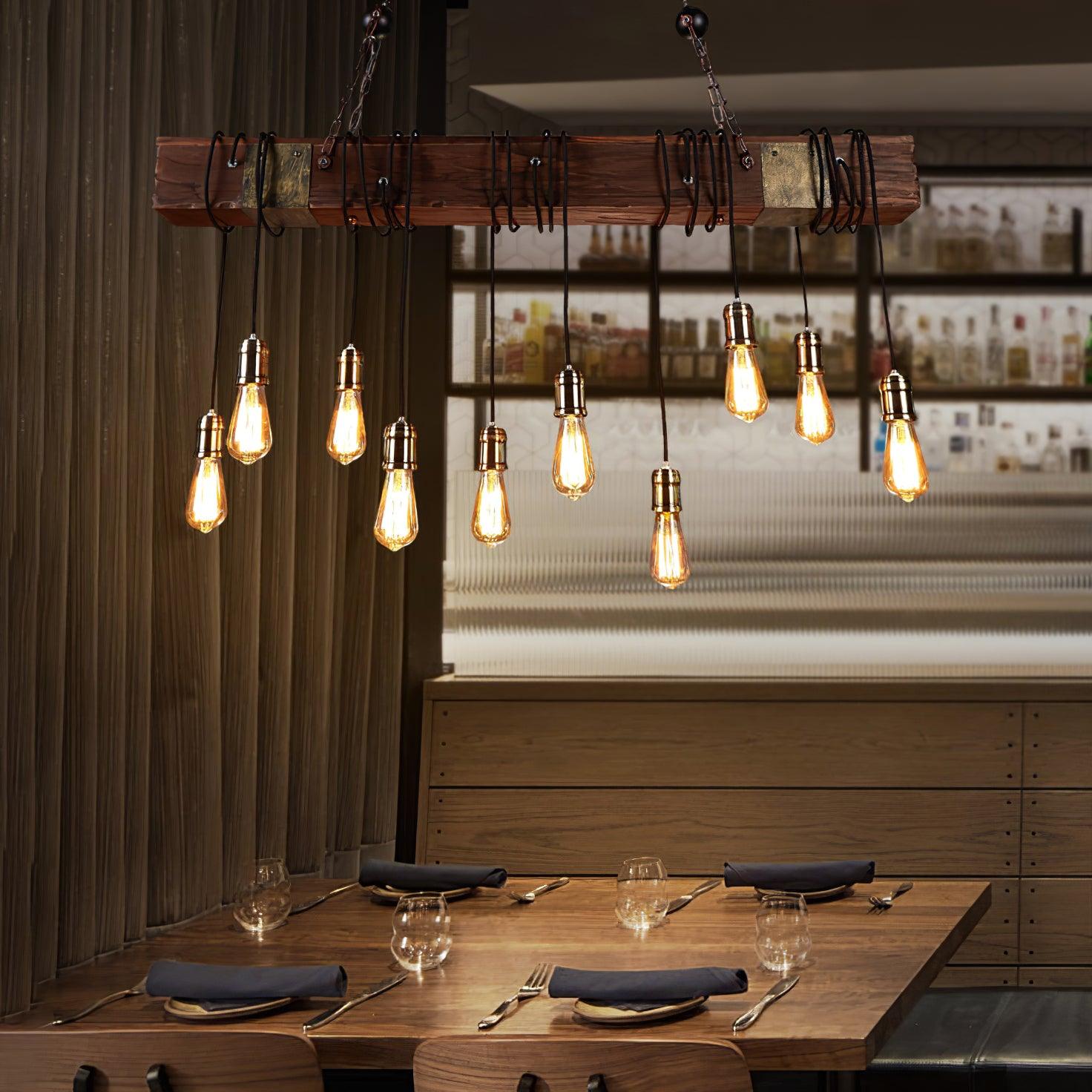 Wood Hanging Multi Chandelier - Blowlighting