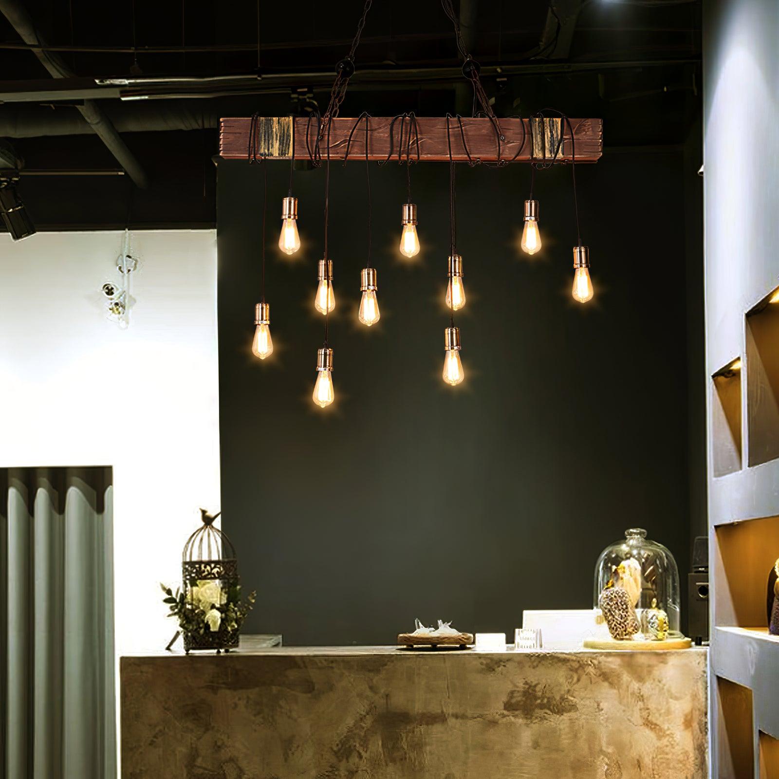 Wood Hanging Multi Chandelier - Blowlighting