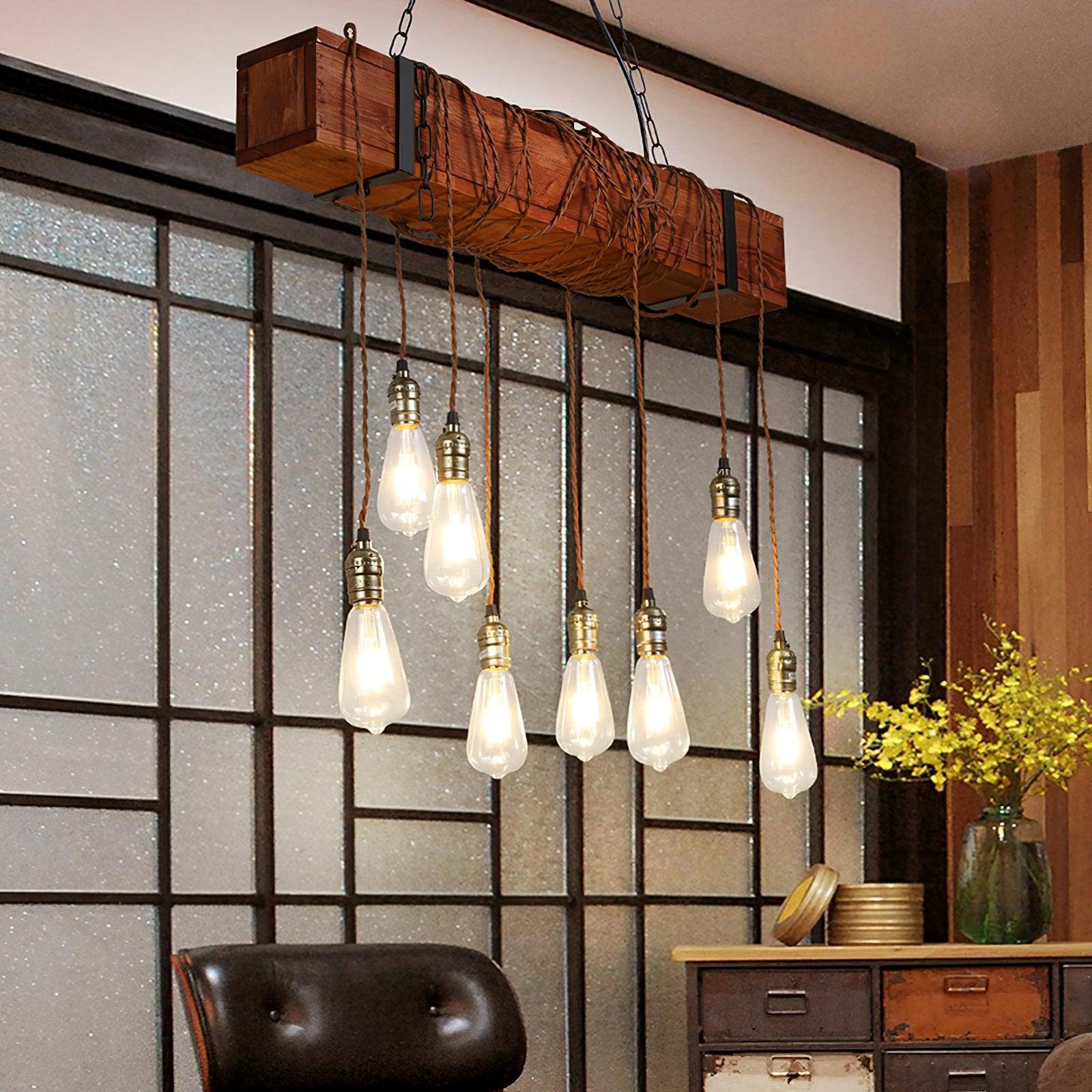 Wood Hanging Multi Chandelier - Blowlighting