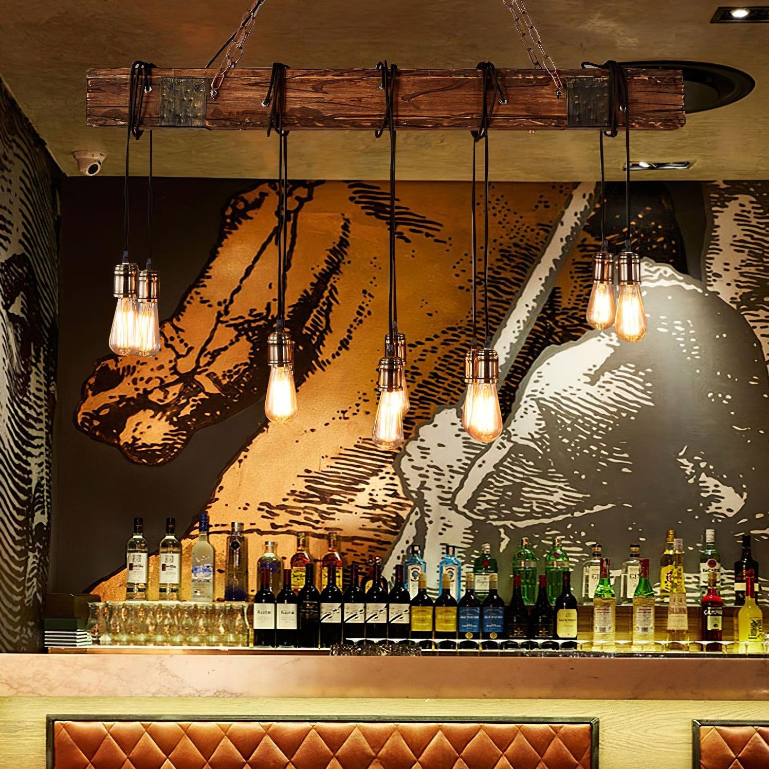 Wood Hanging Multi Chandelier - Blowlighting