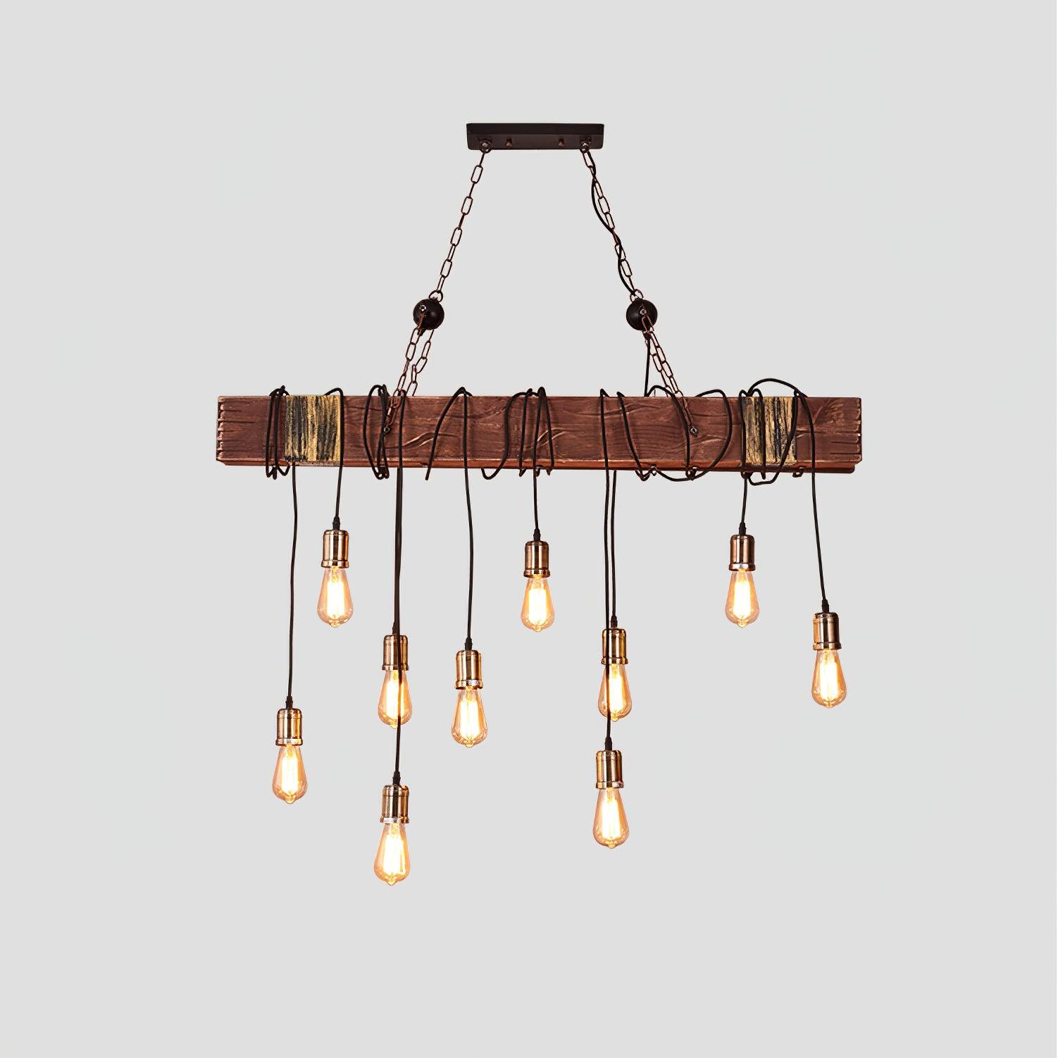Wood Hanging Multi Chandelier - Blowlighting