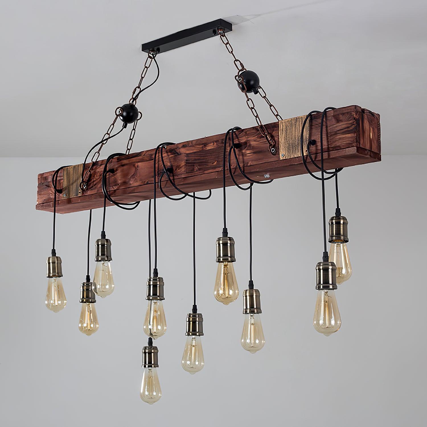 Wood Hanging Multi Chandelier - Blowlighting