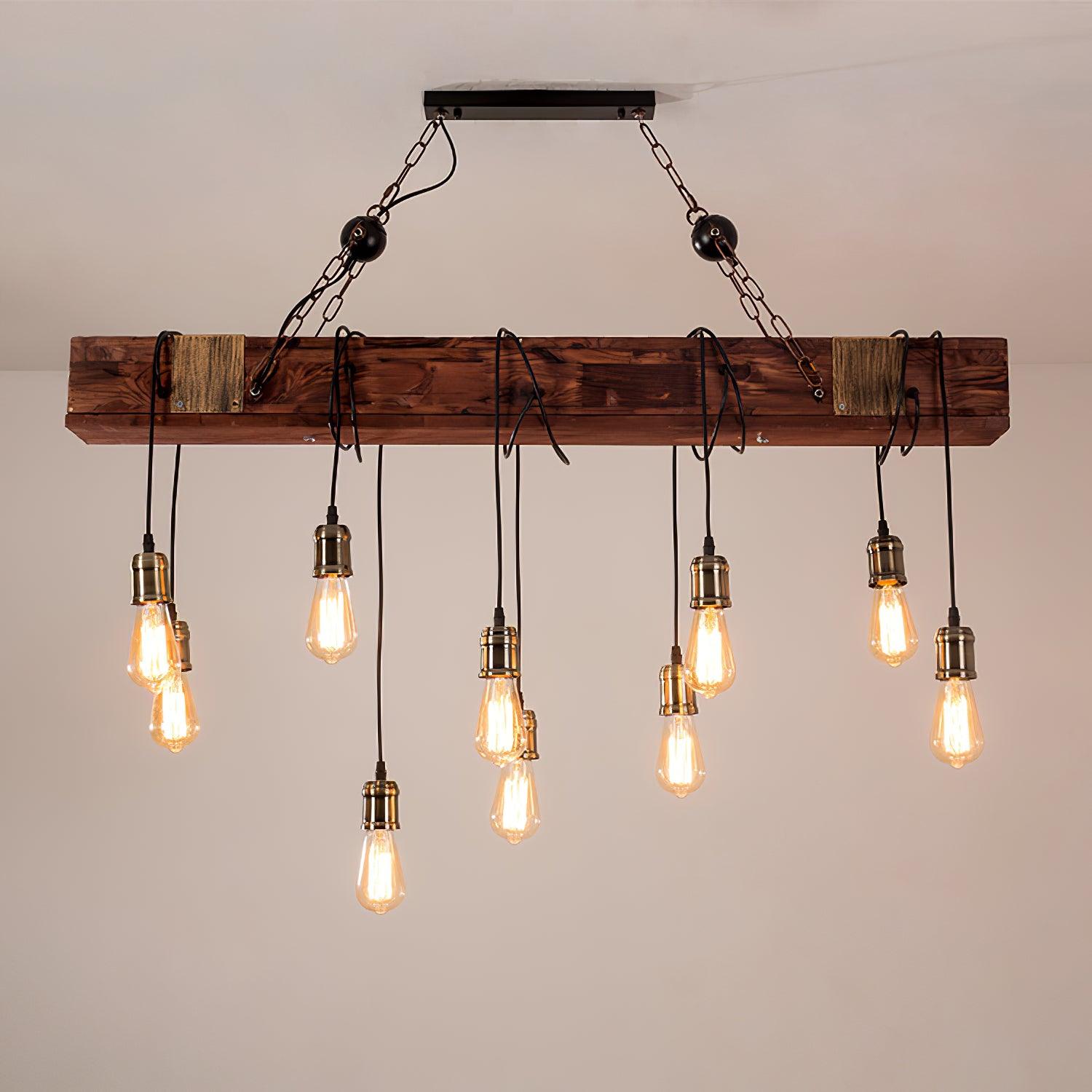 Wood Hanging Multi Chandelier - Blowlighting