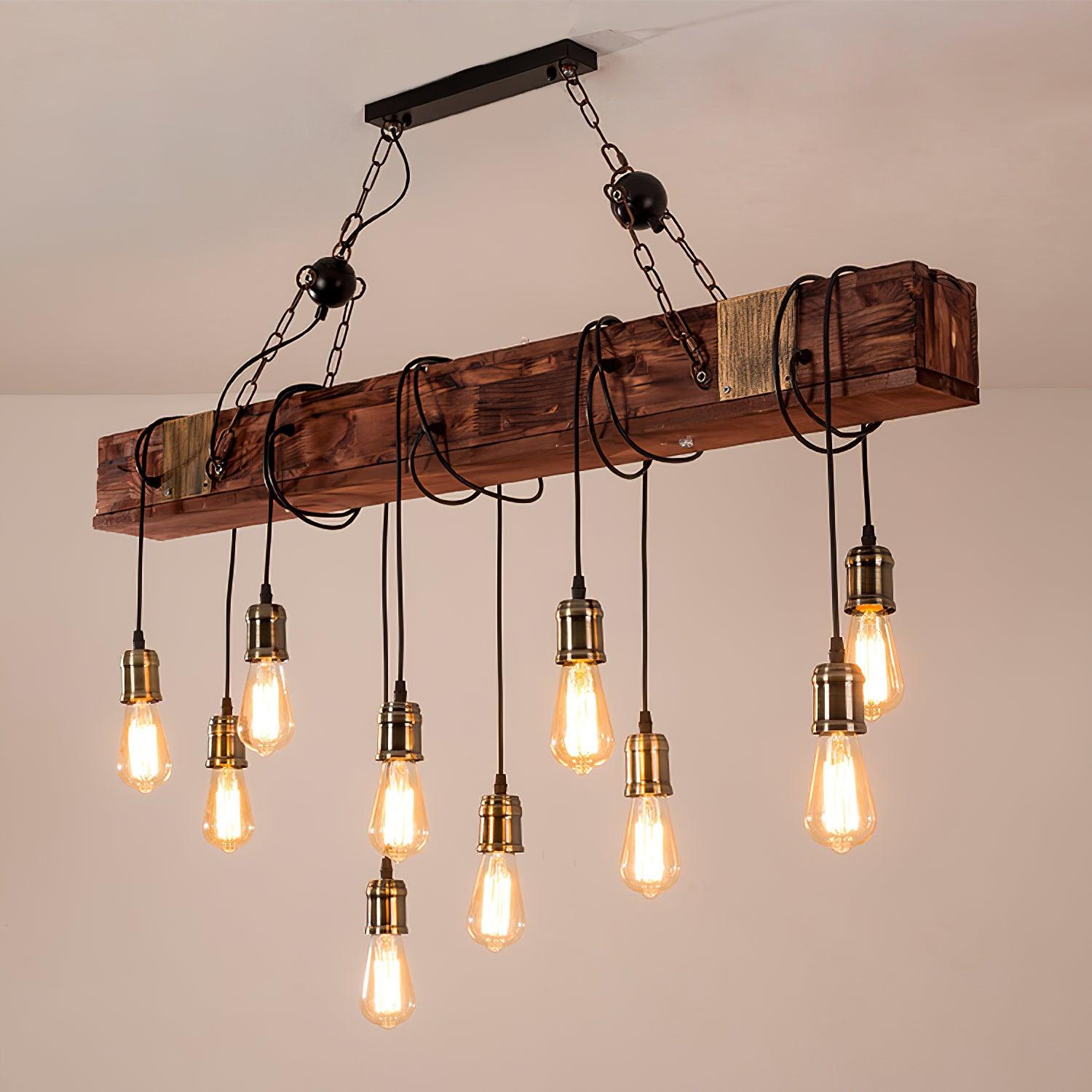 Wood Hanging Multi Chandelier - Blowlighting
