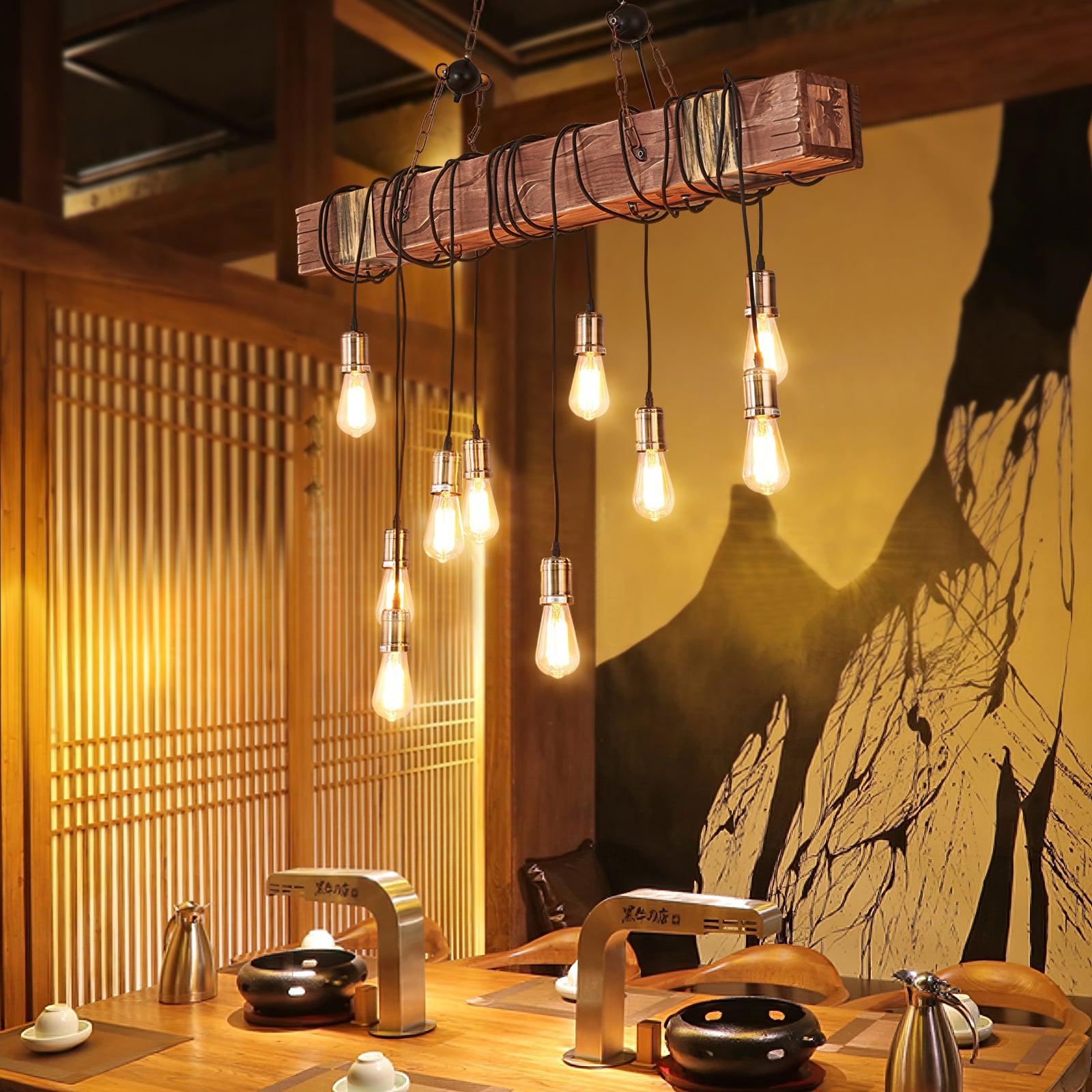 Wood Hanging Multi Chandelier - Blowlighting