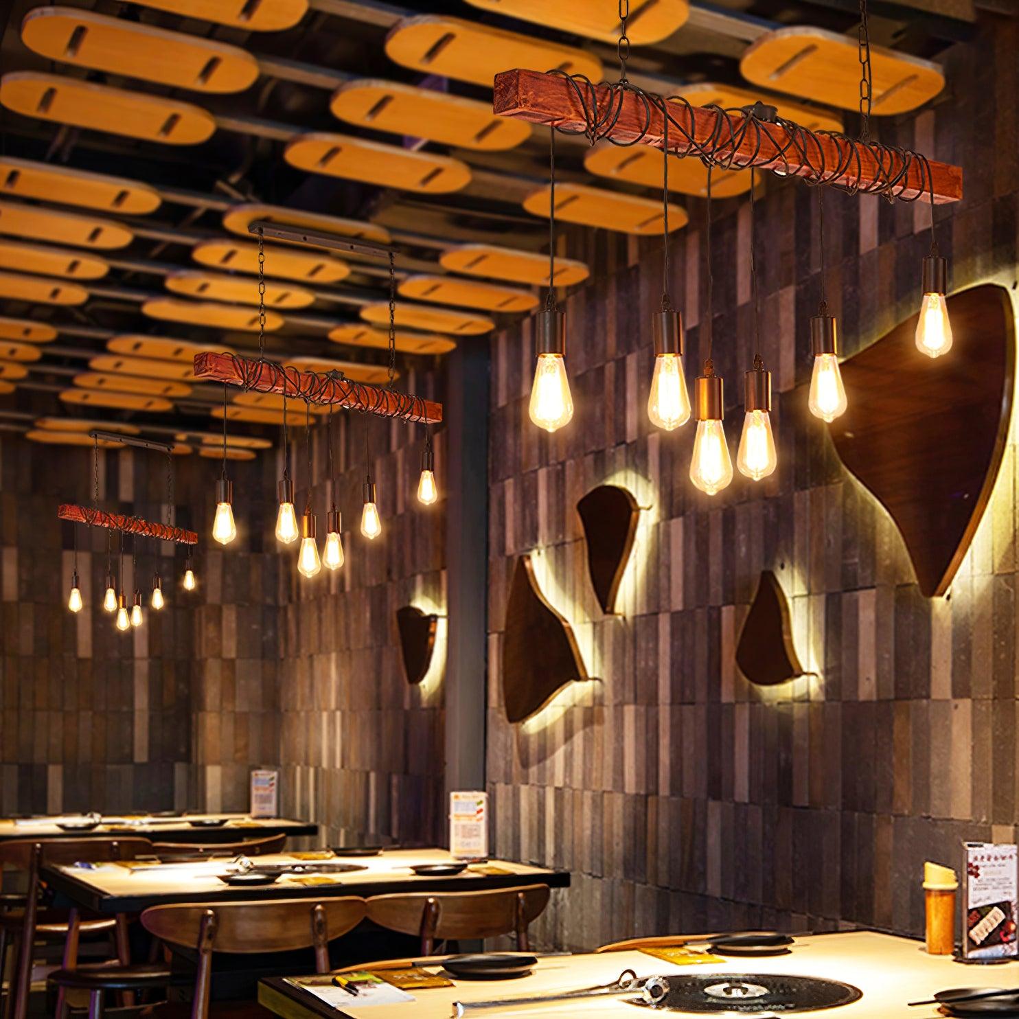 Wood Hanging Multi Chandelier - Blowlighting