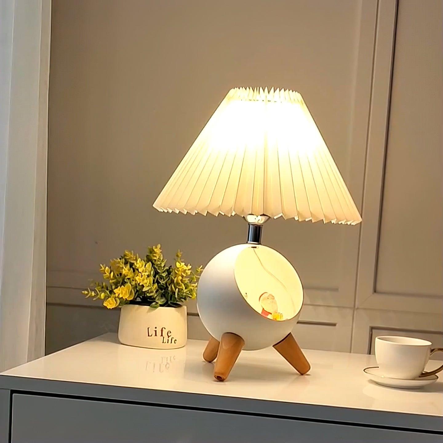 Wood Small Table Lamp - Blowlighting