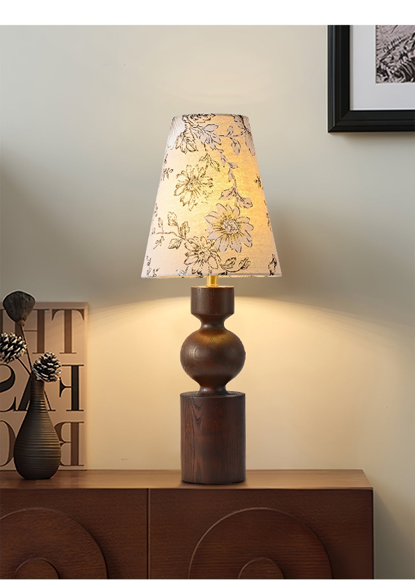 Wooden Flower Pattern Table Lamp - Blowlighting