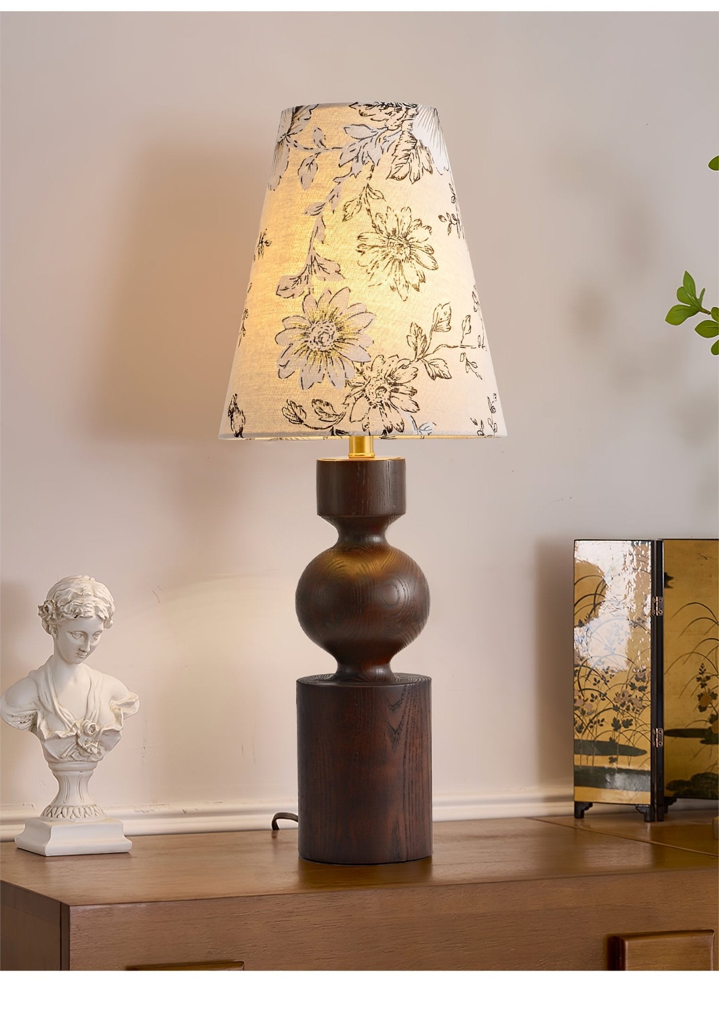 Wooden Flower Pattern Table Lamp - Blowlighting