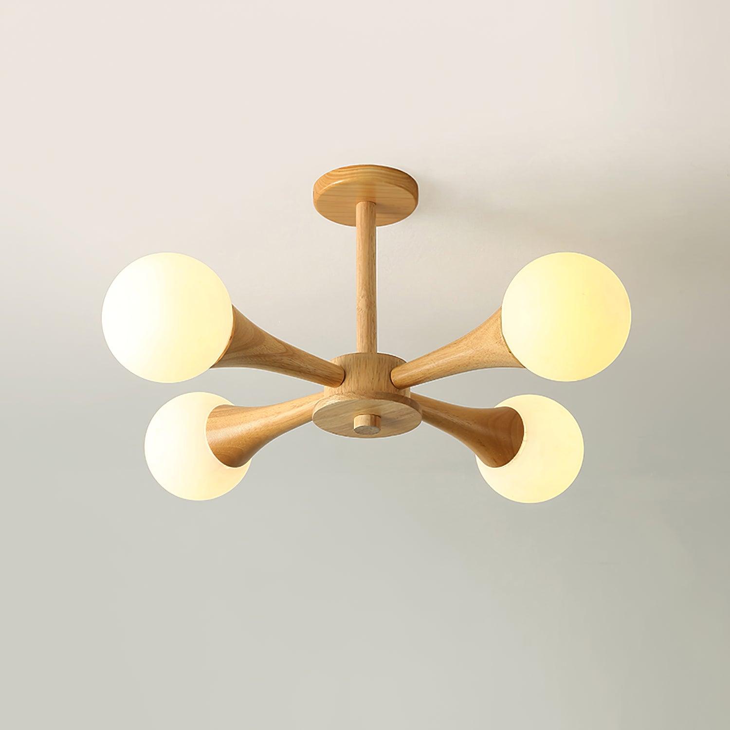 Wooden Nera Chandelier - Blowlighting