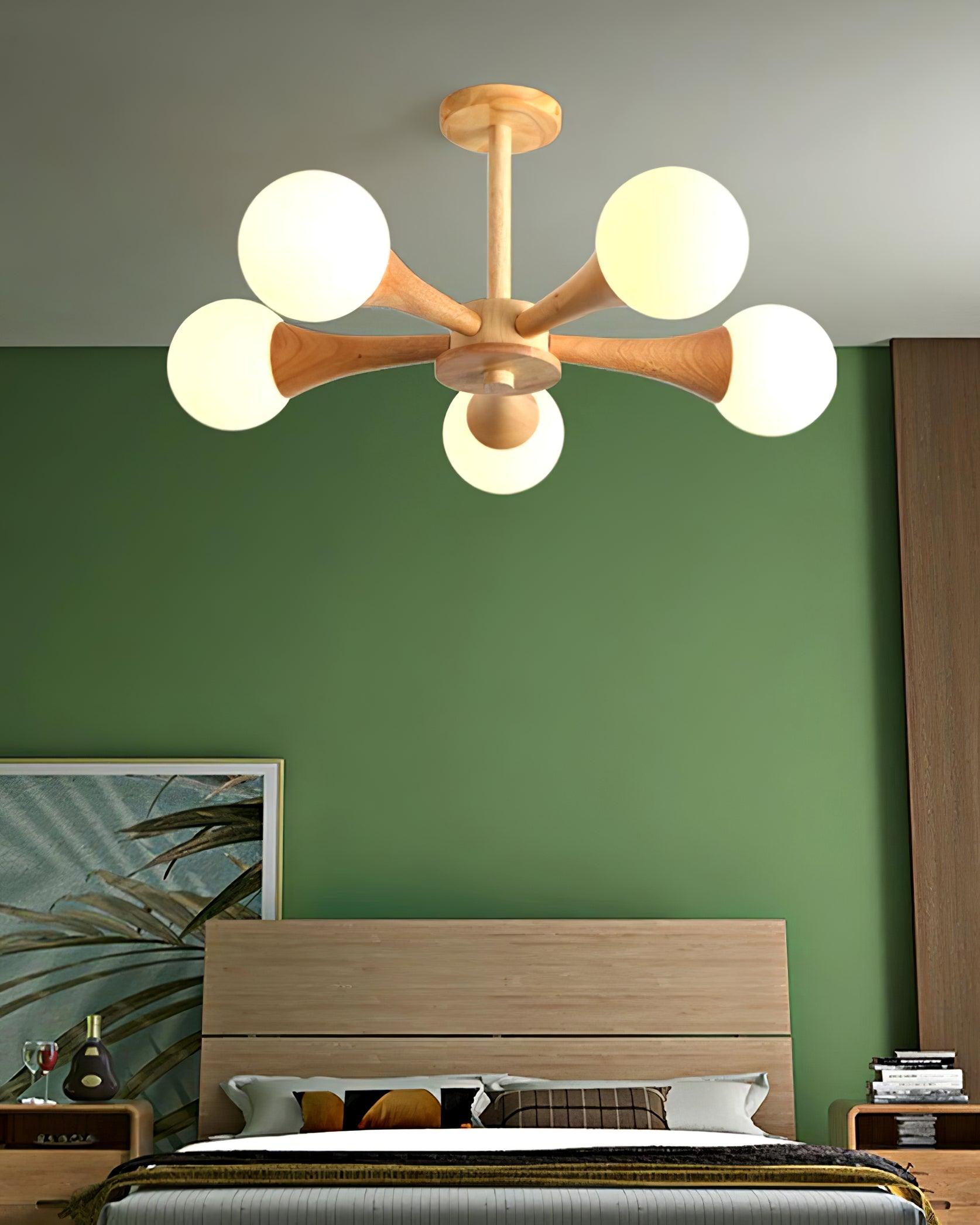 Wooden Nera Chandelier - Blowlighting