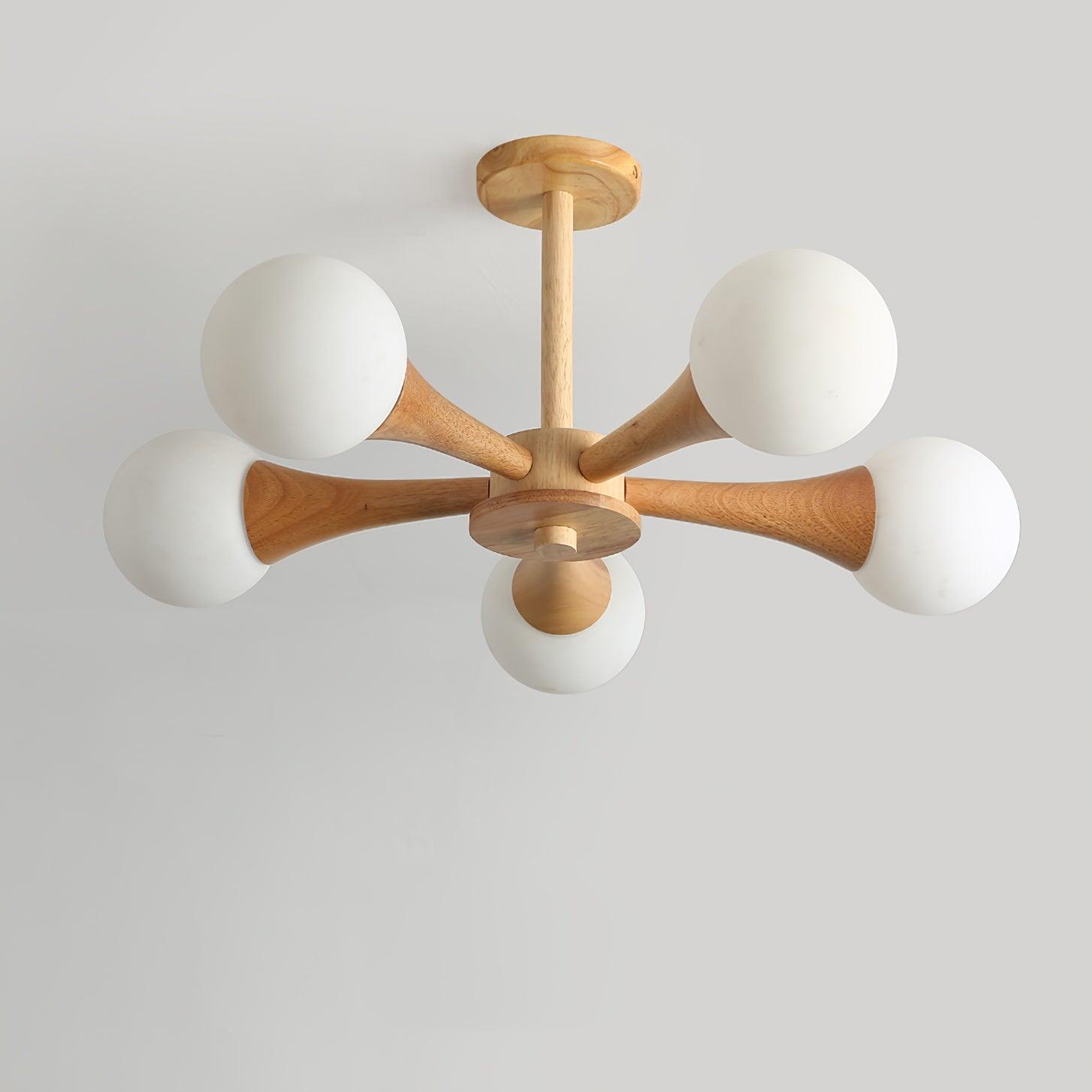 Wooden Nera Chandelier - Blowlighting