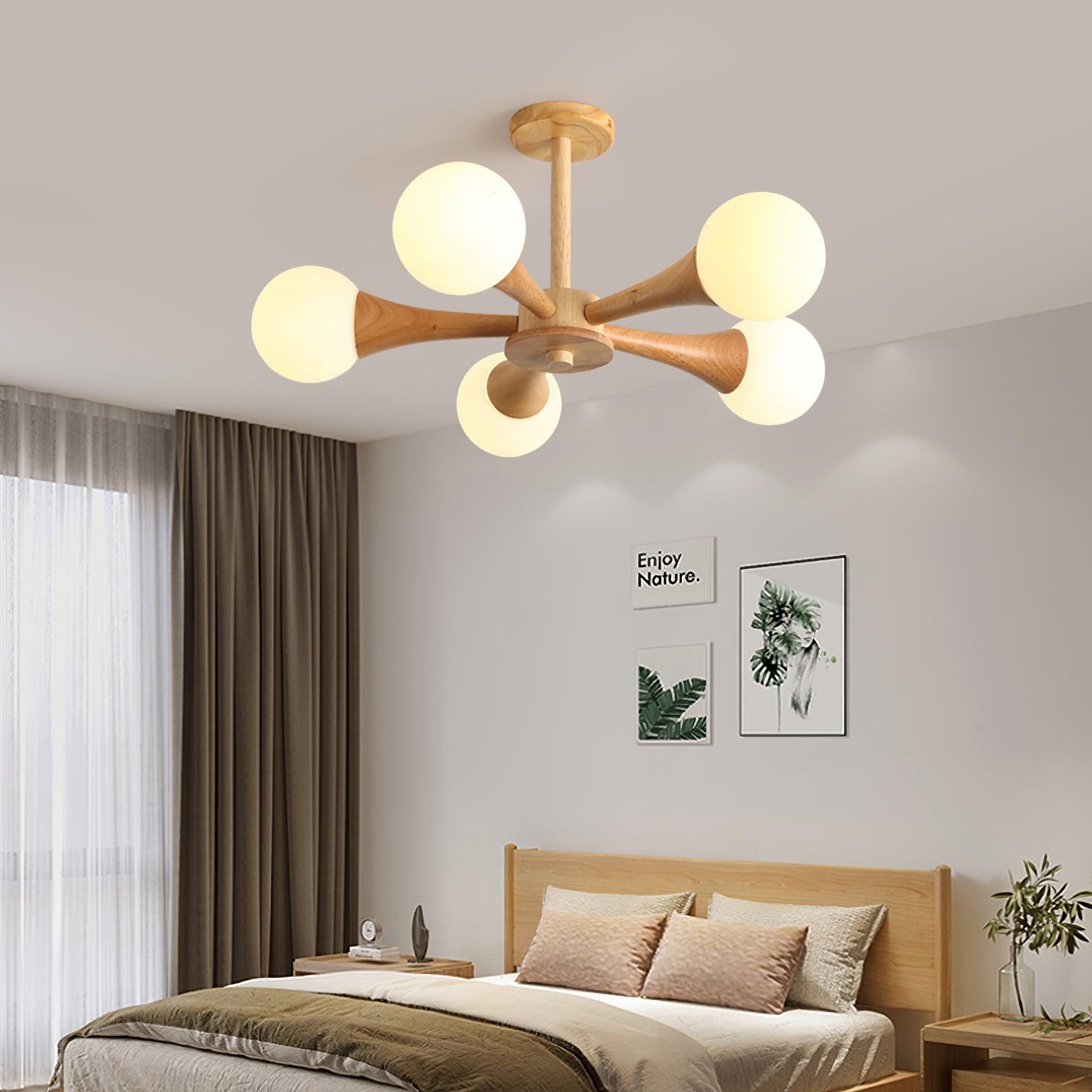 Wooden Nera Chandelier - Blowlighting