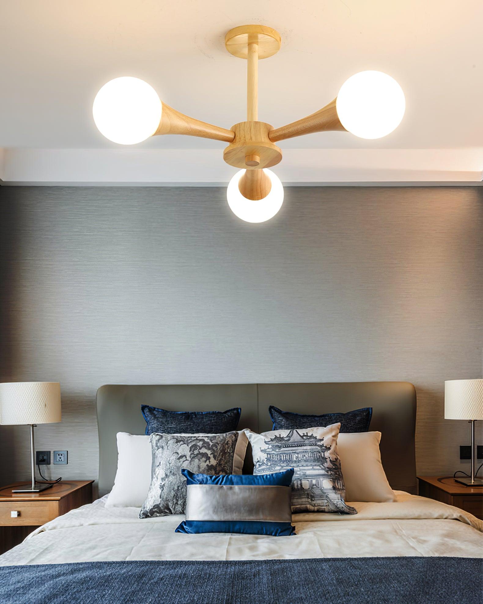 Wooden Nera Chandelier - Blowlighting