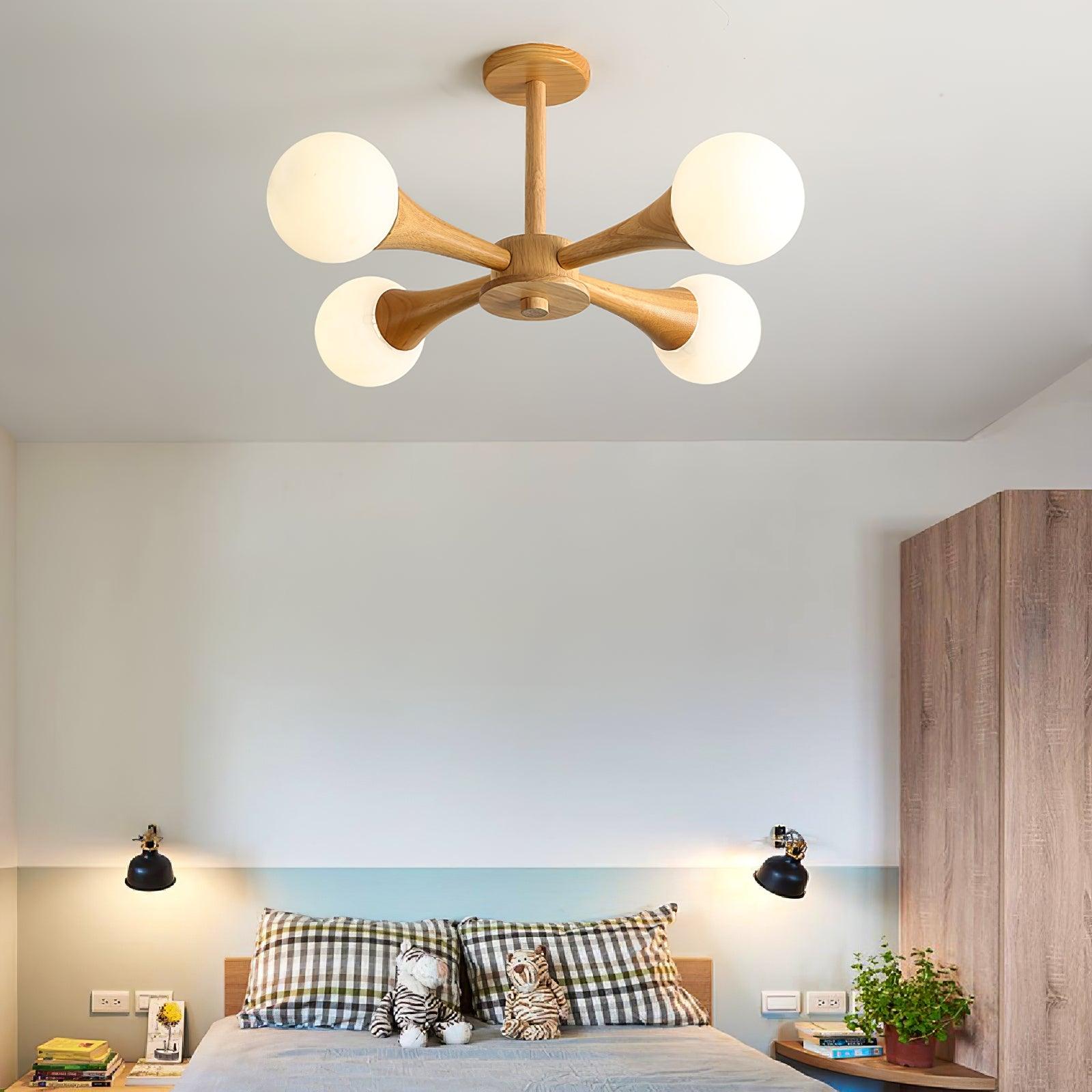 Wooden Nera Chandelier - Blowlighting
