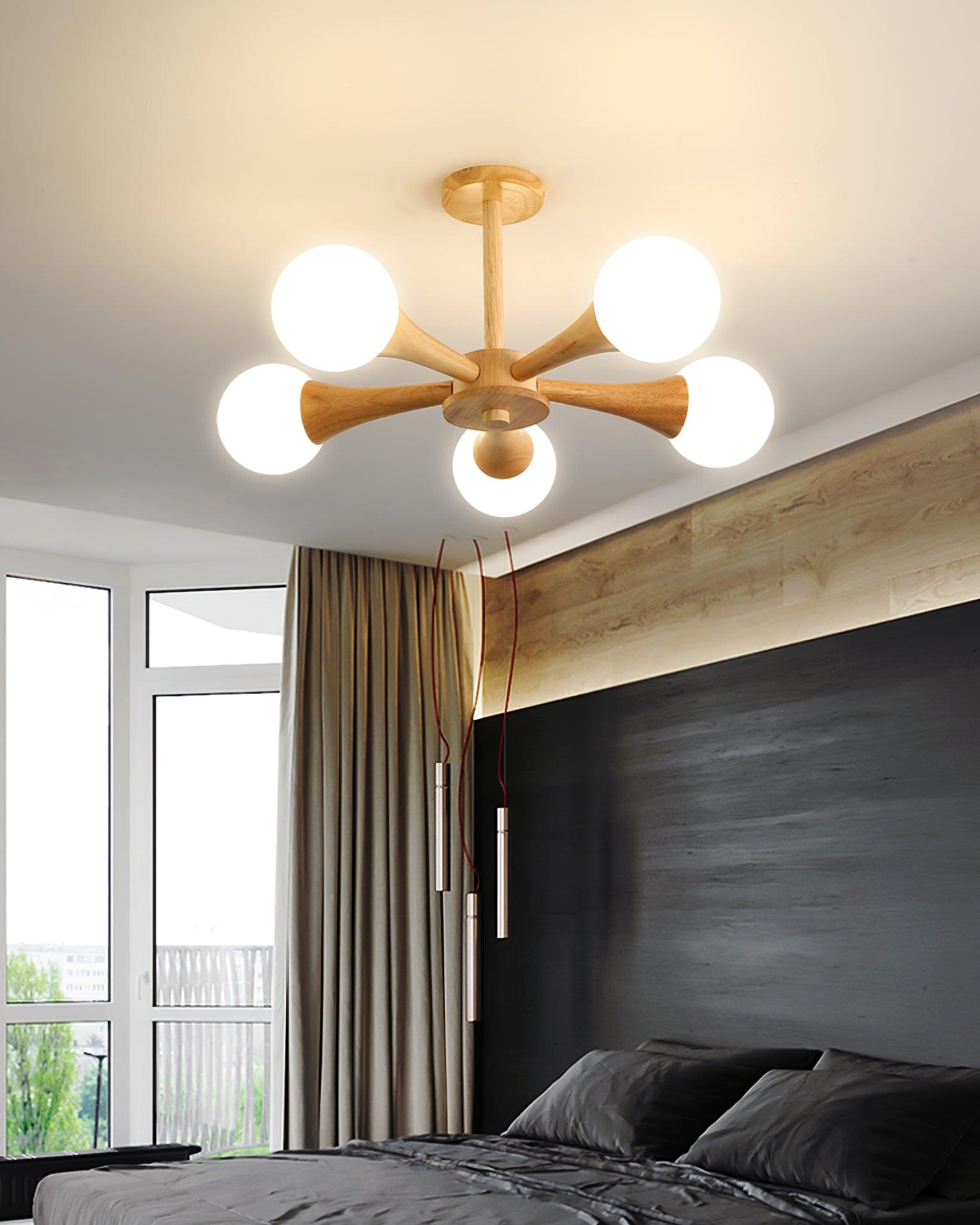 Wooden Nera Chandelier - Blowlighting