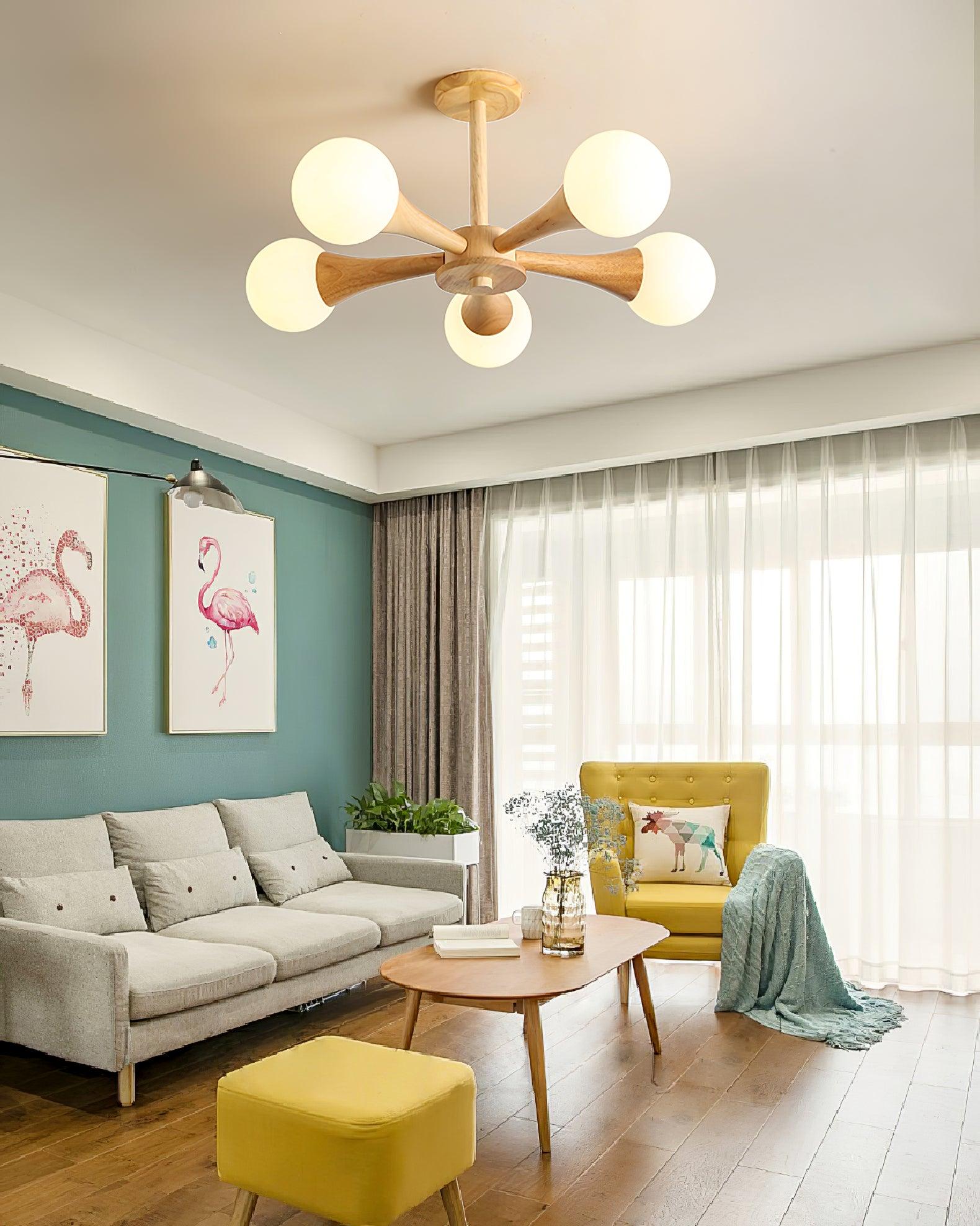 Wooden Nera Chandelier - Blowlighting