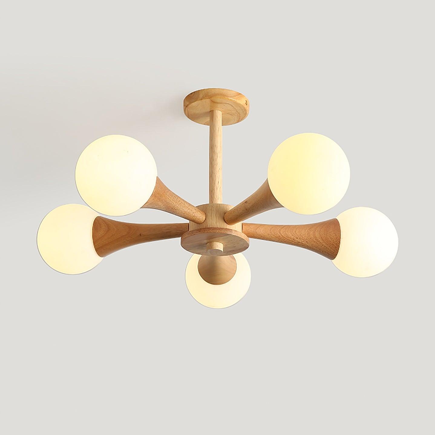 Wooden Nera Chandelier - Blowlighting