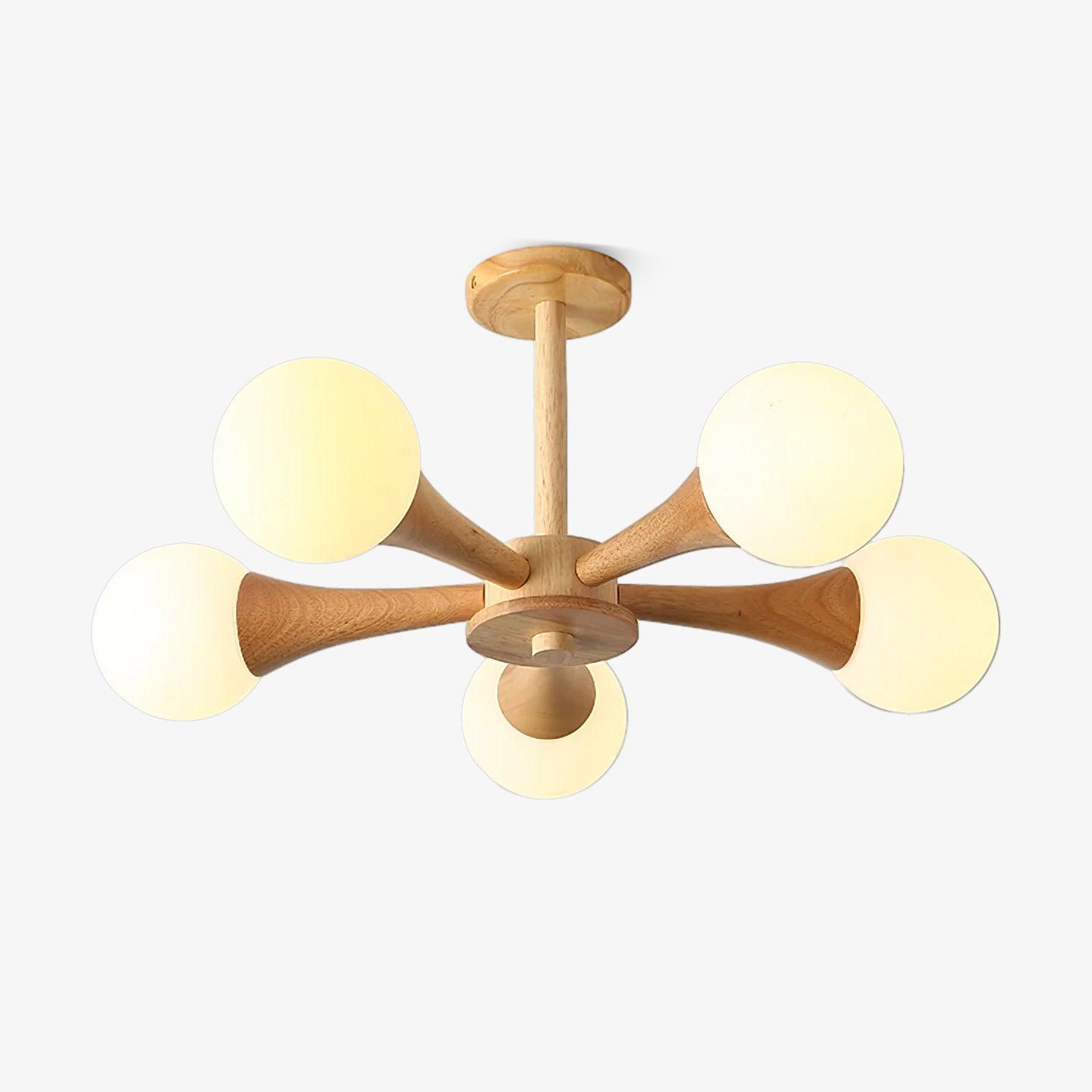 Wooden Nera Chandelier - Blowlighting