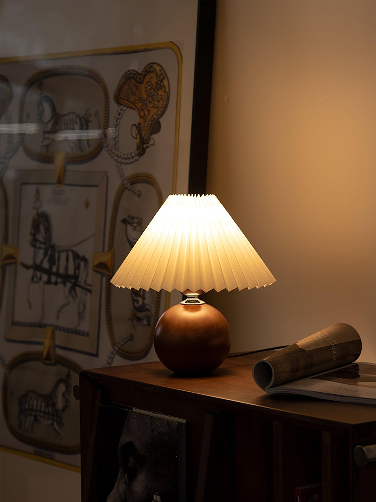 Wooden Pleated Table Lamp - Blowlighting