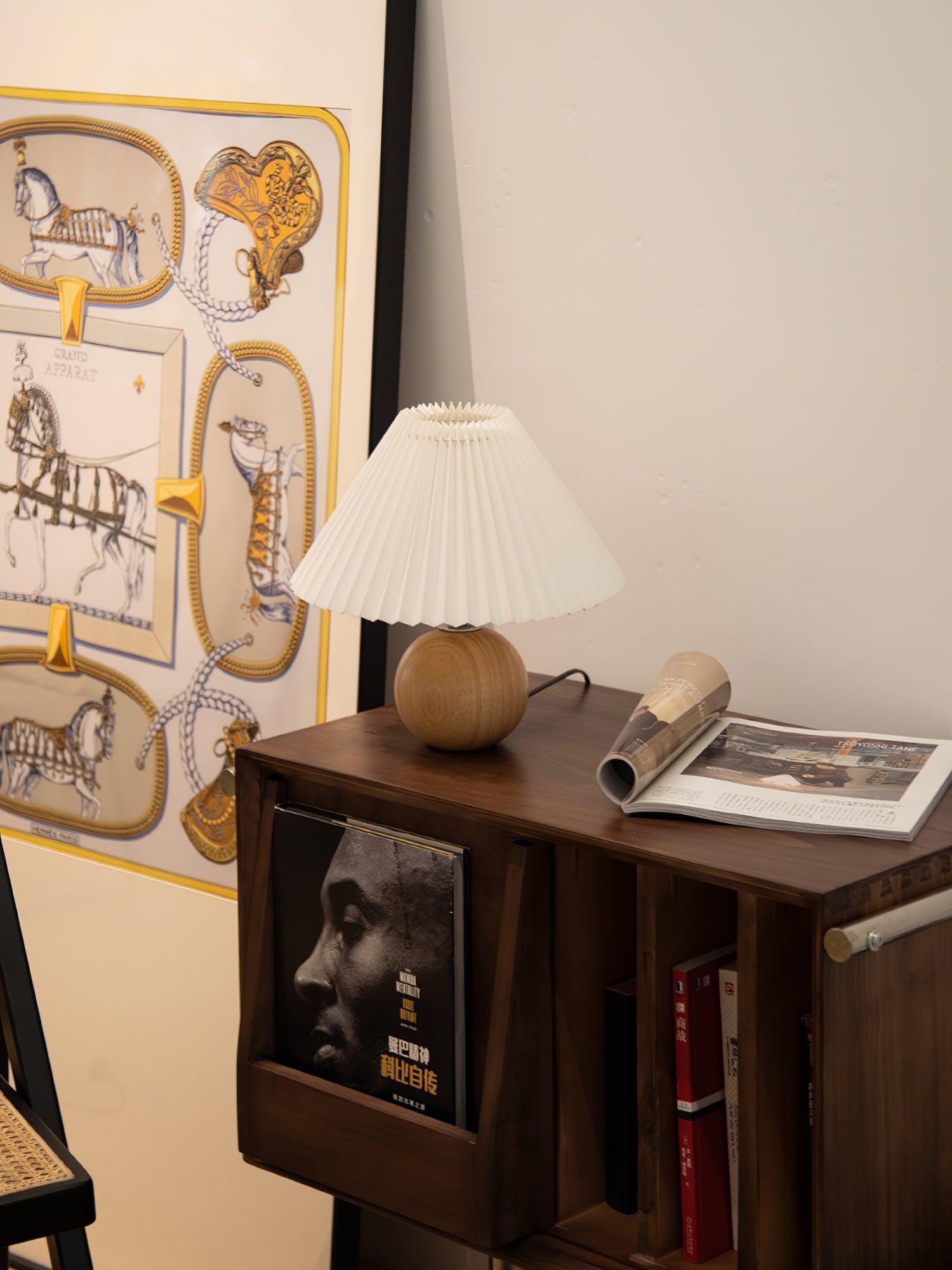 Wooden Pleated Table Lamp - Blowlighting