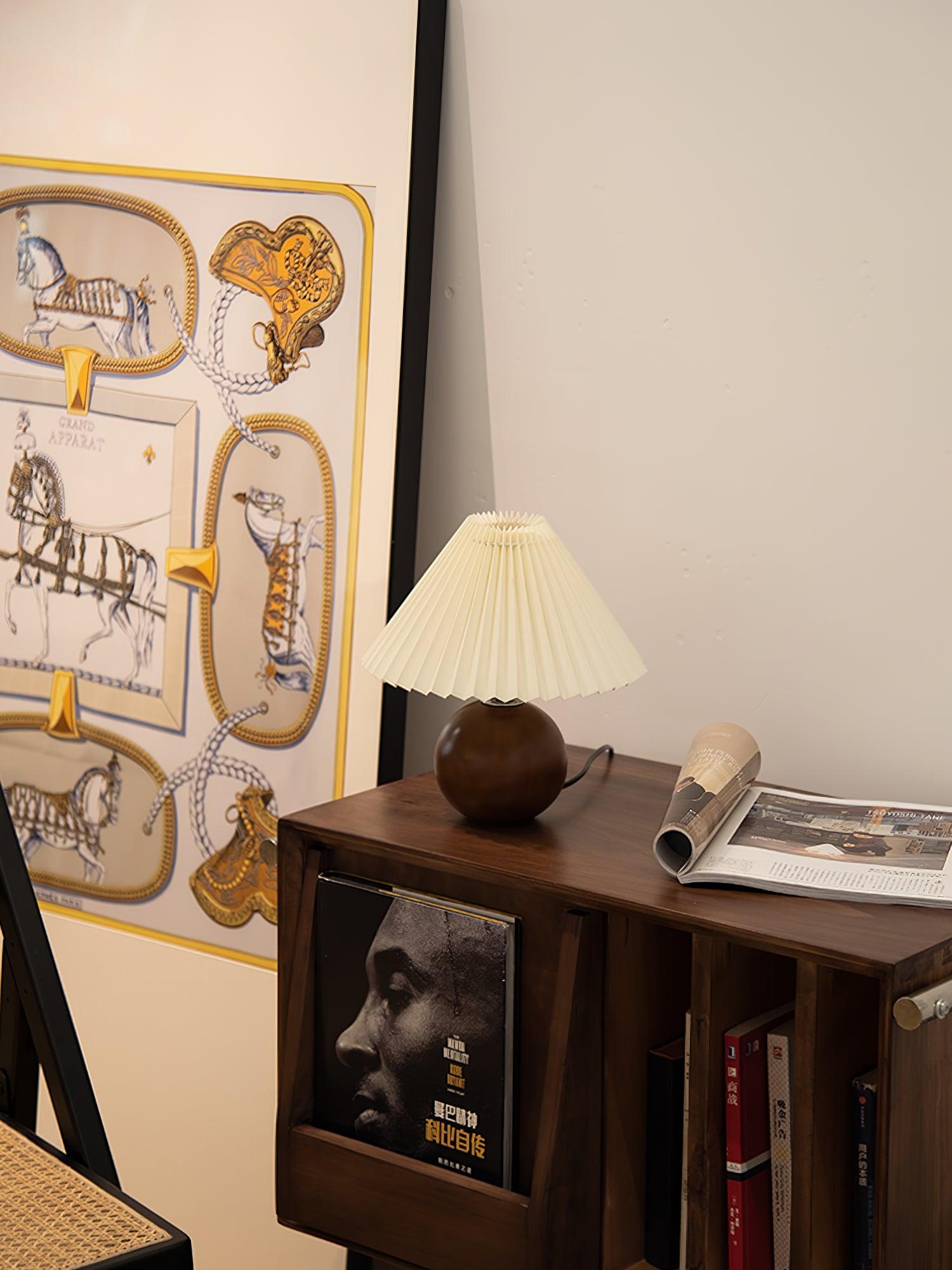 Wooden Pleated Table Lamp - Blowlighting