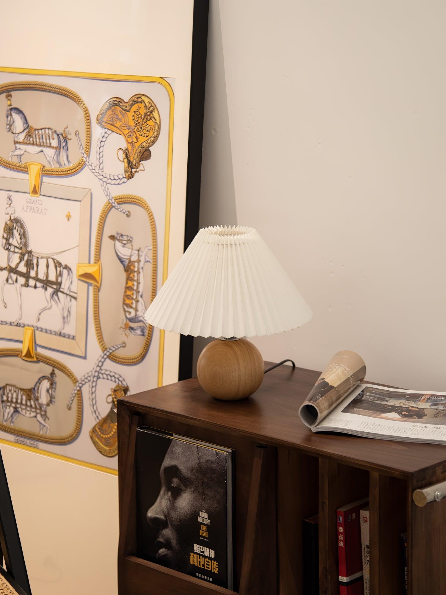 Wooden Pleated Table Lamp - Blowlighting