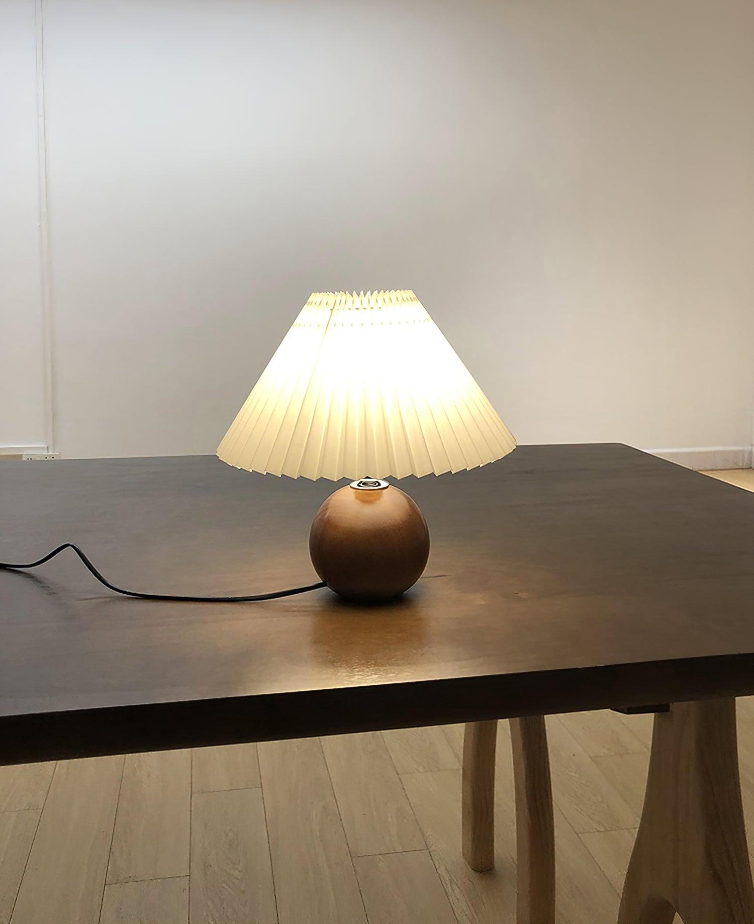 Wooden Pleated Table Lamp - Blowlighting