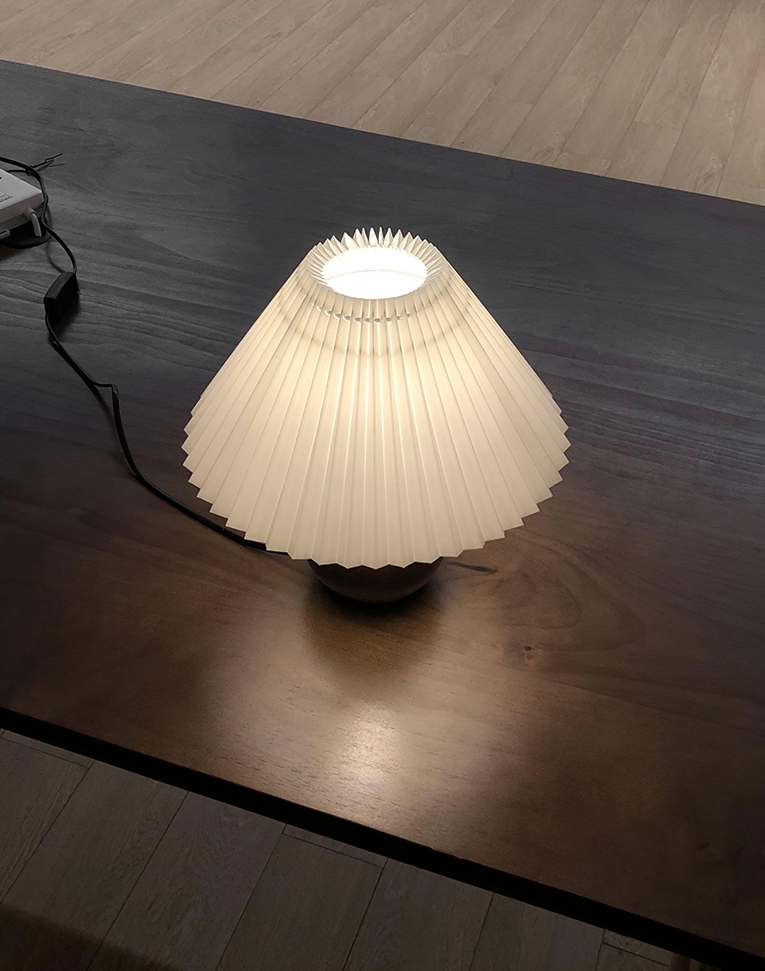 Wooden Pleated Table Lamp - Blowlighting