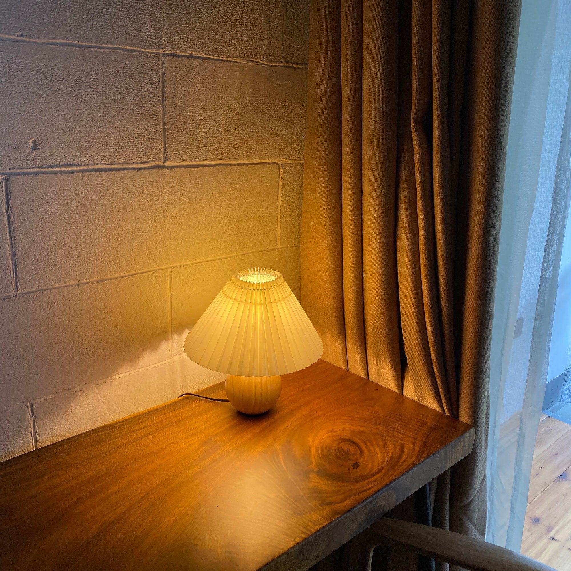Wooden Pleated Table Lamp - Blowlighting