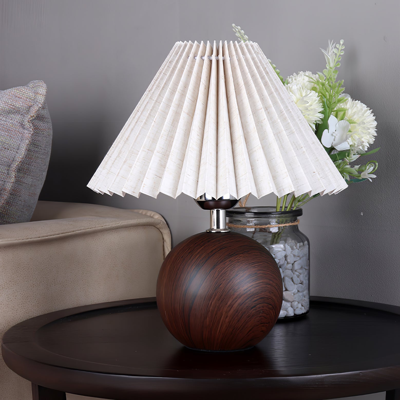 Wooden Pleated Table Lamp - Blowlighting