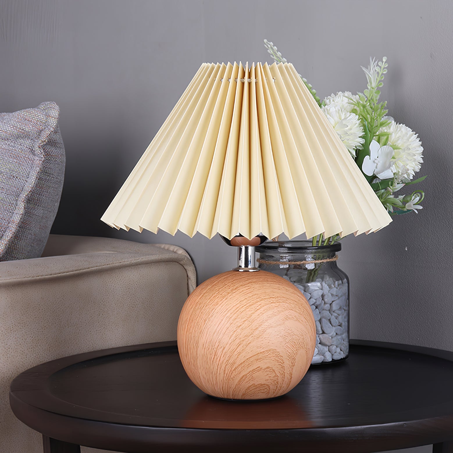 Wooden Pleated Table Lamp - Blowlighting