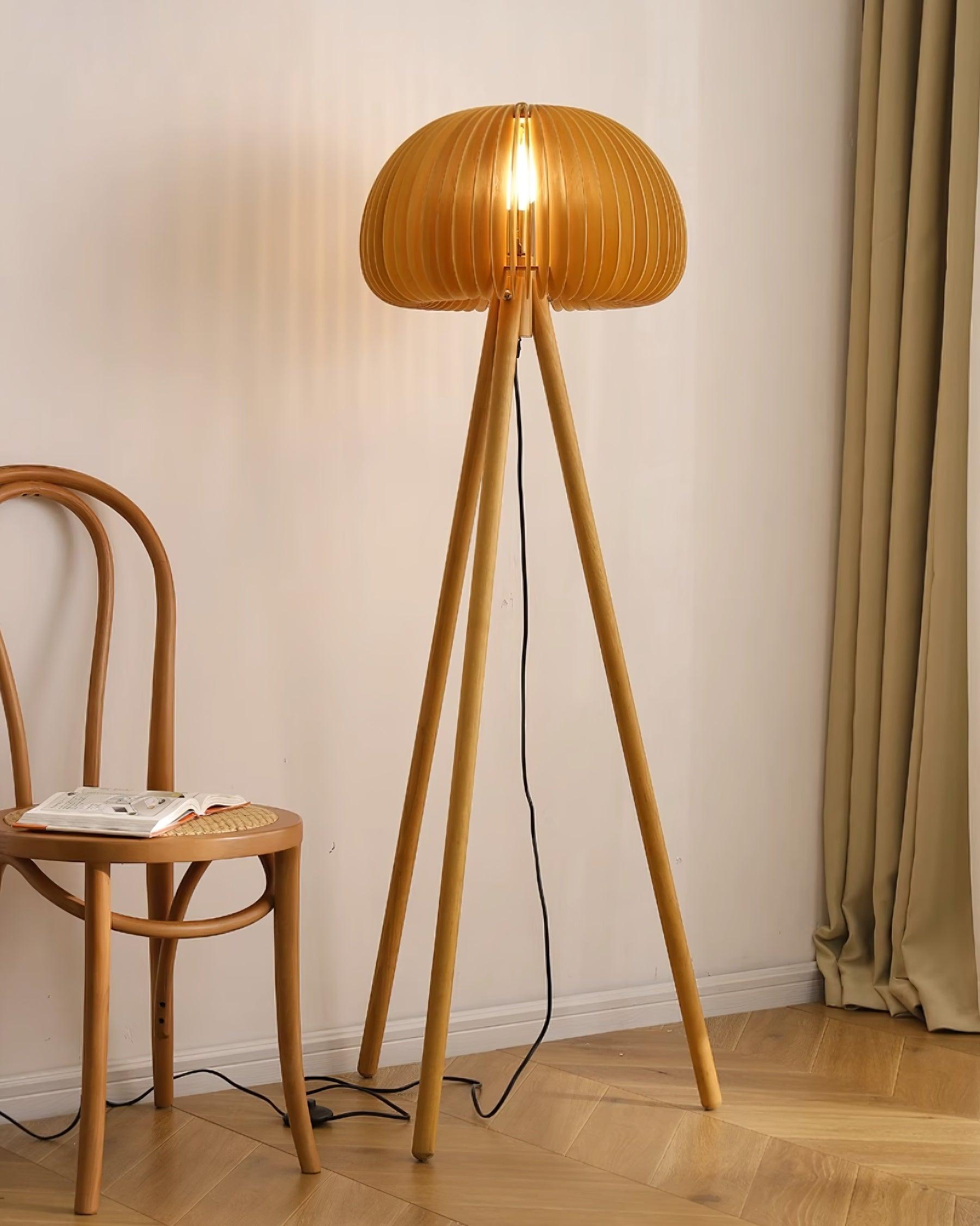 Wooden Pumpkin Floor Lamp - Blowlighting