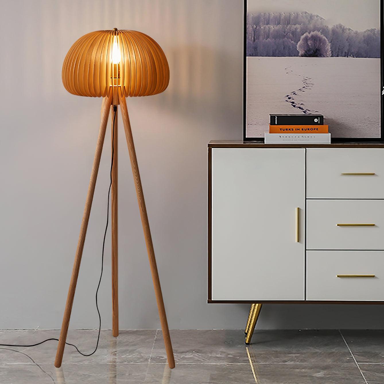 Wooden Pumpkin Floor Lamp - Blowlighting