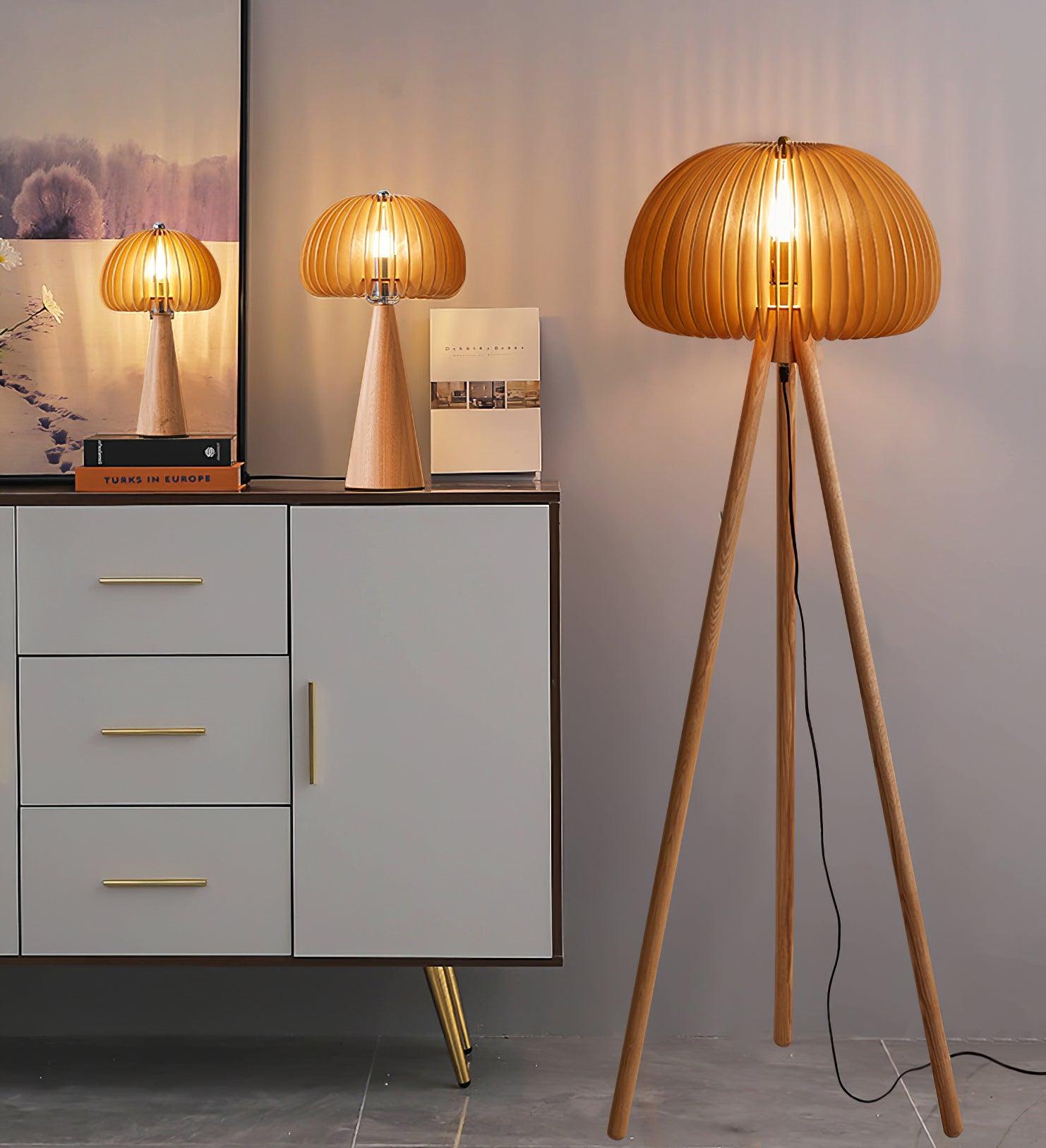 Wooden Pumpkin Floor Lamp - Blowlighting