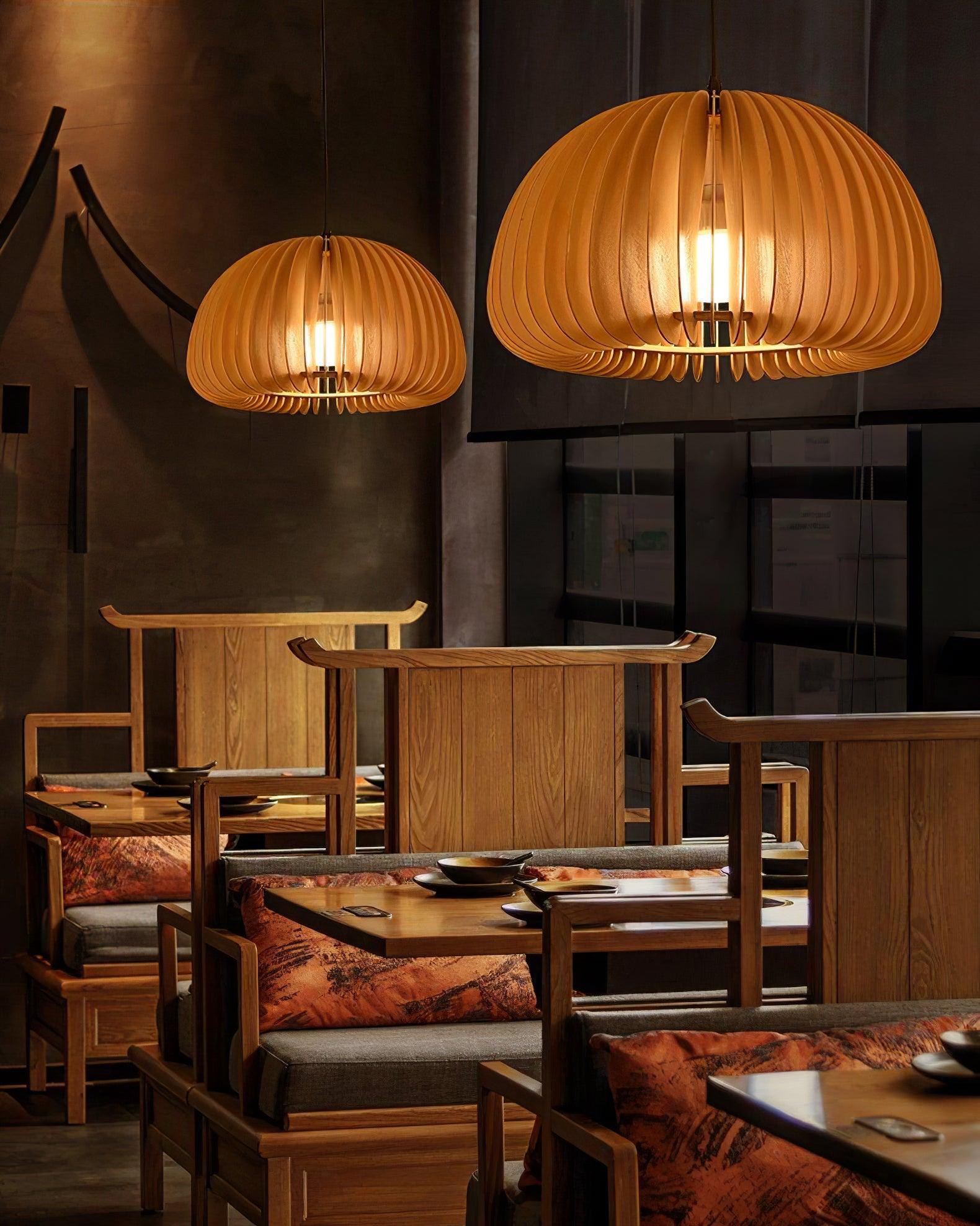 Wooden Pumpkin Swag Lights - Blowlighting