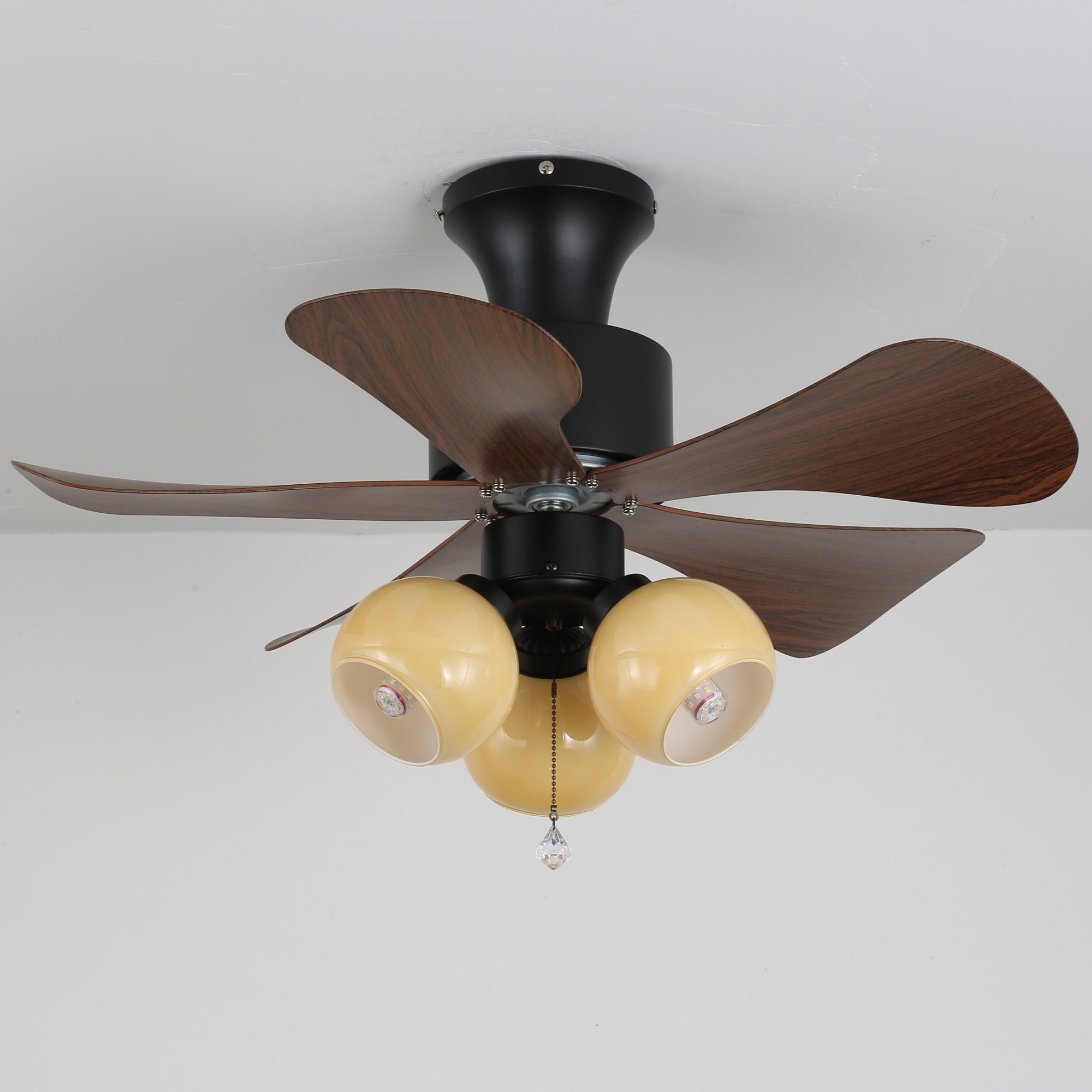 Lunara Vintage Wood Ceiling Fan Light - Blowlighting