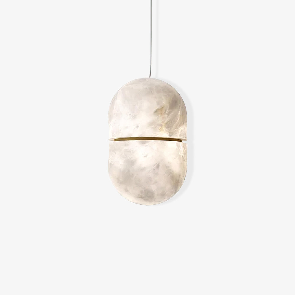 Strata Alabaster Pendant Light Capsule-shaped - Blowlighting