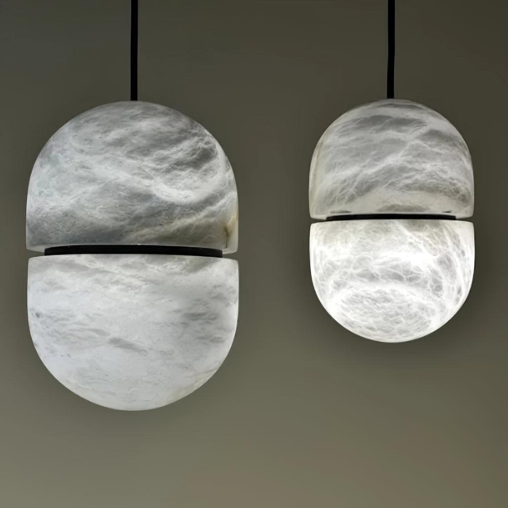 Strata Alabaster Pendant Light Capsule-shaped - Blowlighting