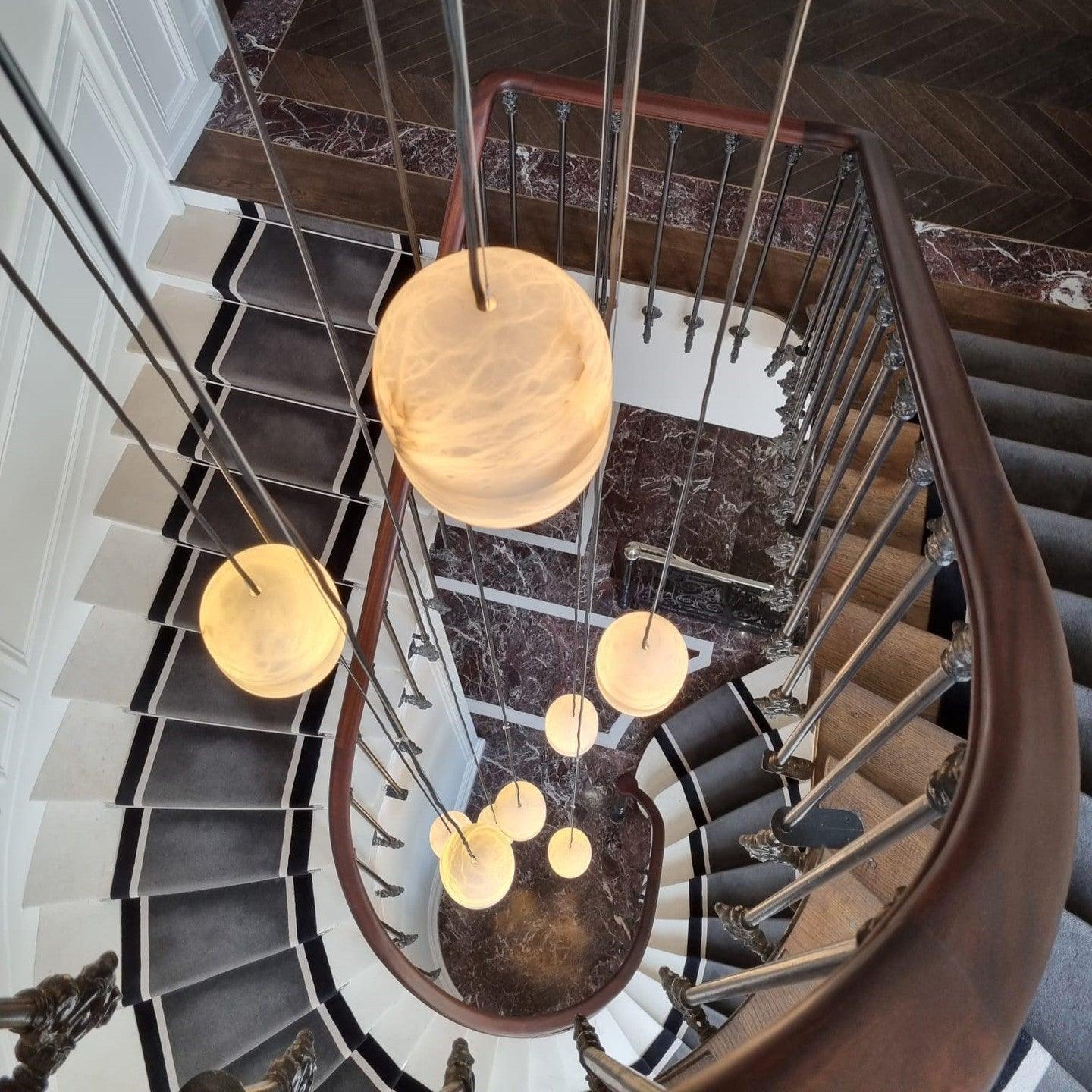 Strata Alabaster Pendant Light Capsule-shaped - Blowlighting