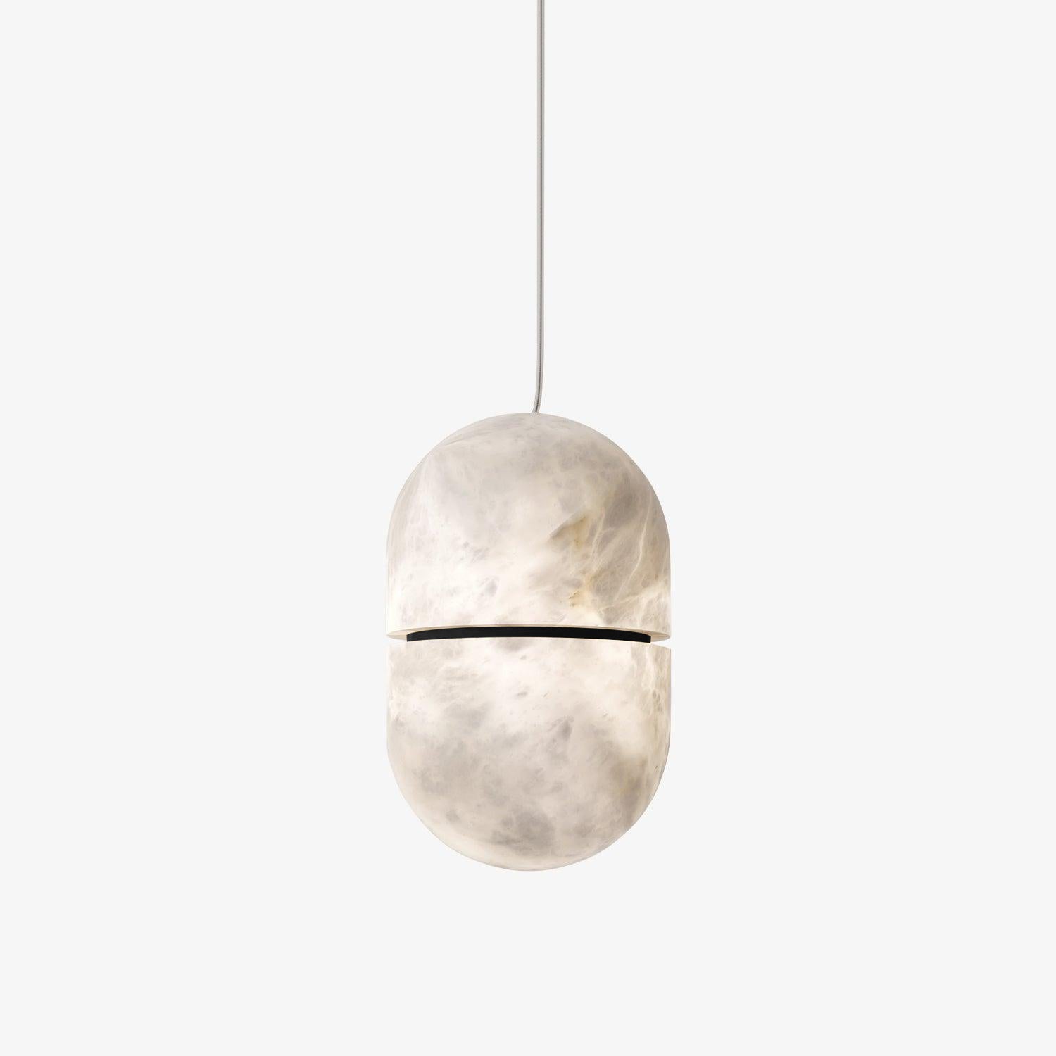 Strata Alabaster Pendant Light Capsule-shaped - Blowlighting