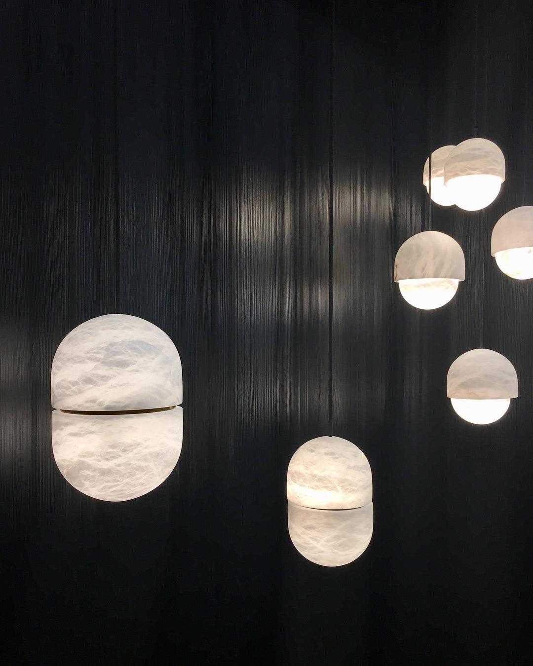 Strata Alabaster Pendant Light Capsule-shaped - Blowlighting