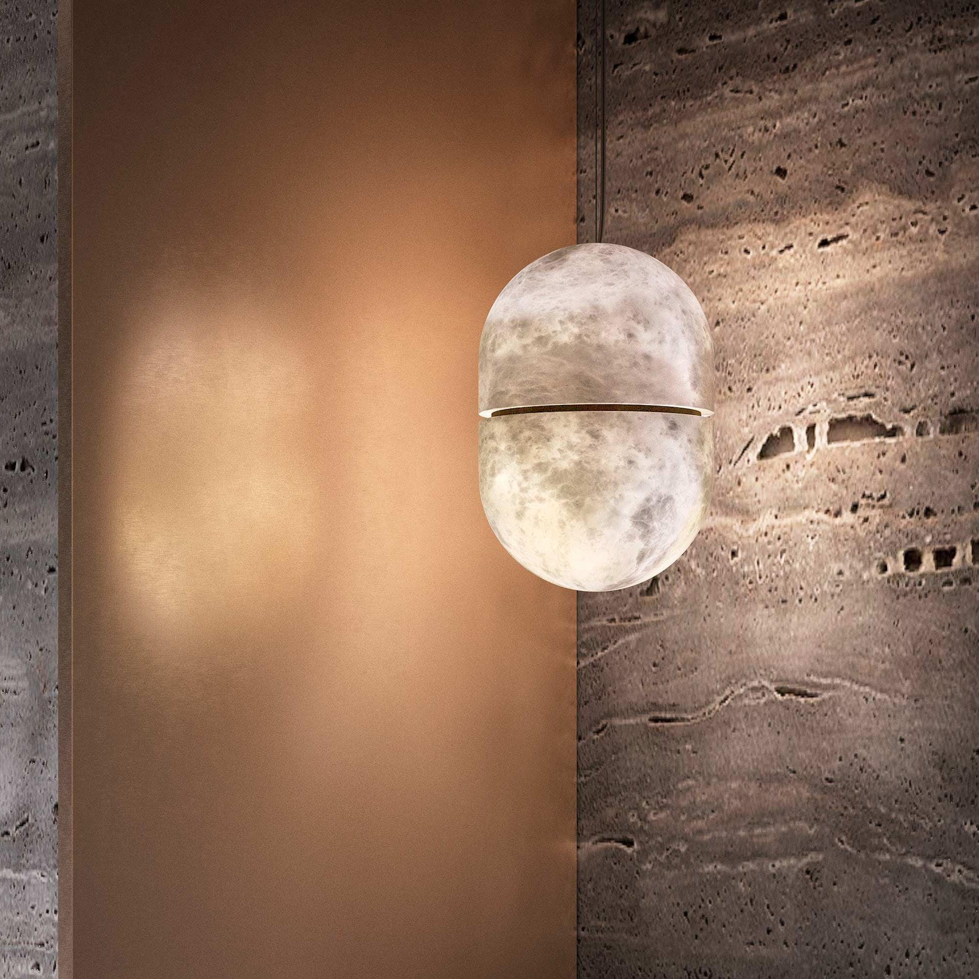 Strata Alabaster Pendant Light Capsule-shaped - Blowlighting